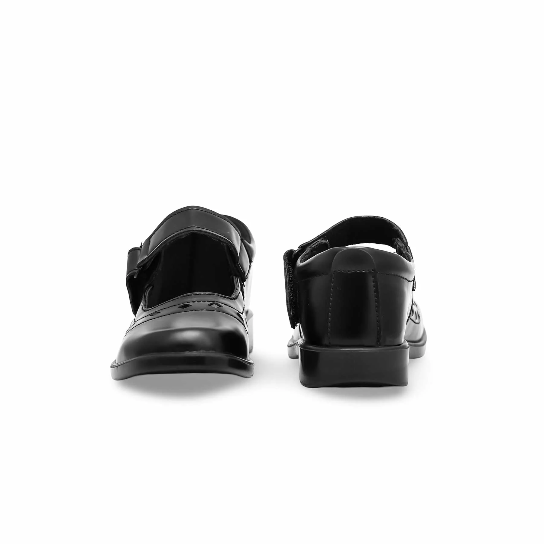 Girls Black Velcro Strap School Shoes SK0059 - Image 4