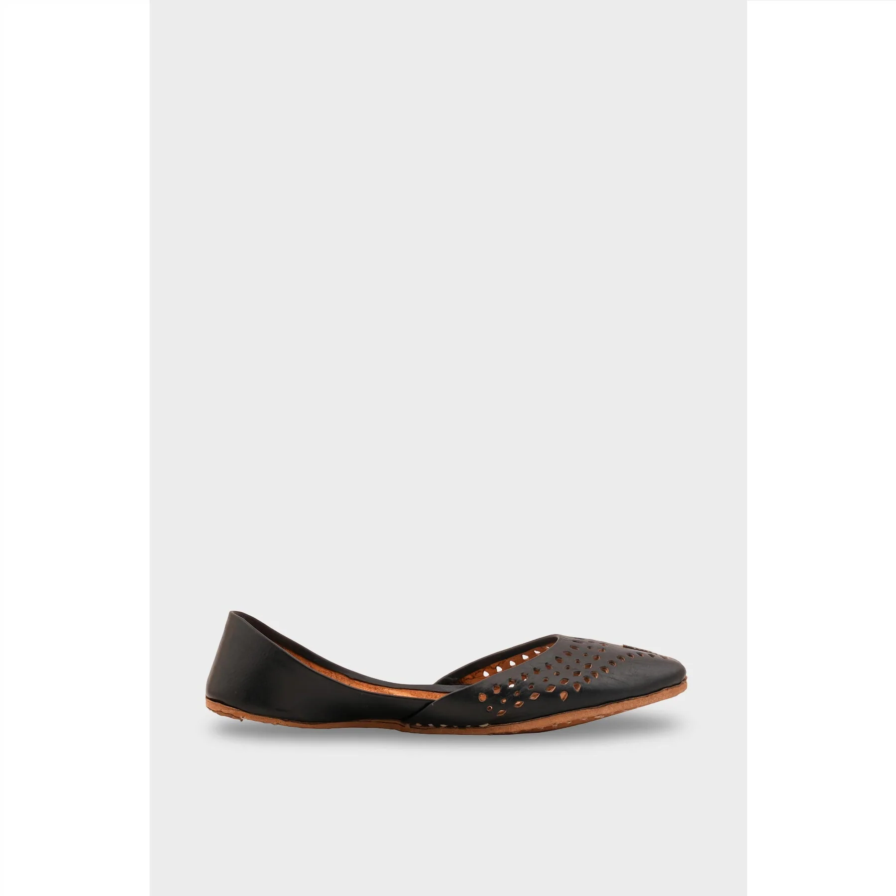 Black Leather Khussa For Women EC8694 - Image 2