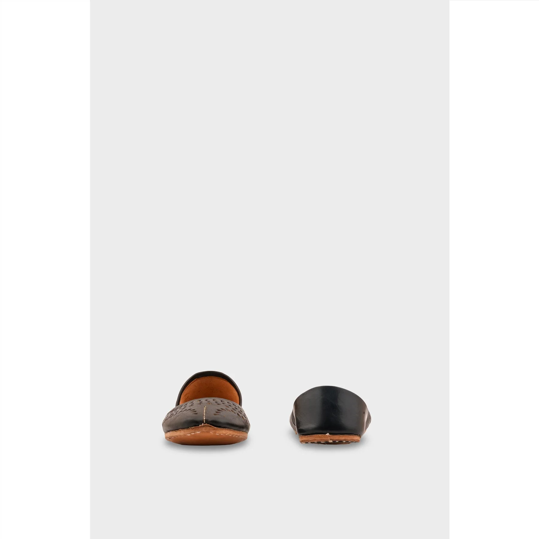 Black Leather Khussa For Women EC8694 - Image 4