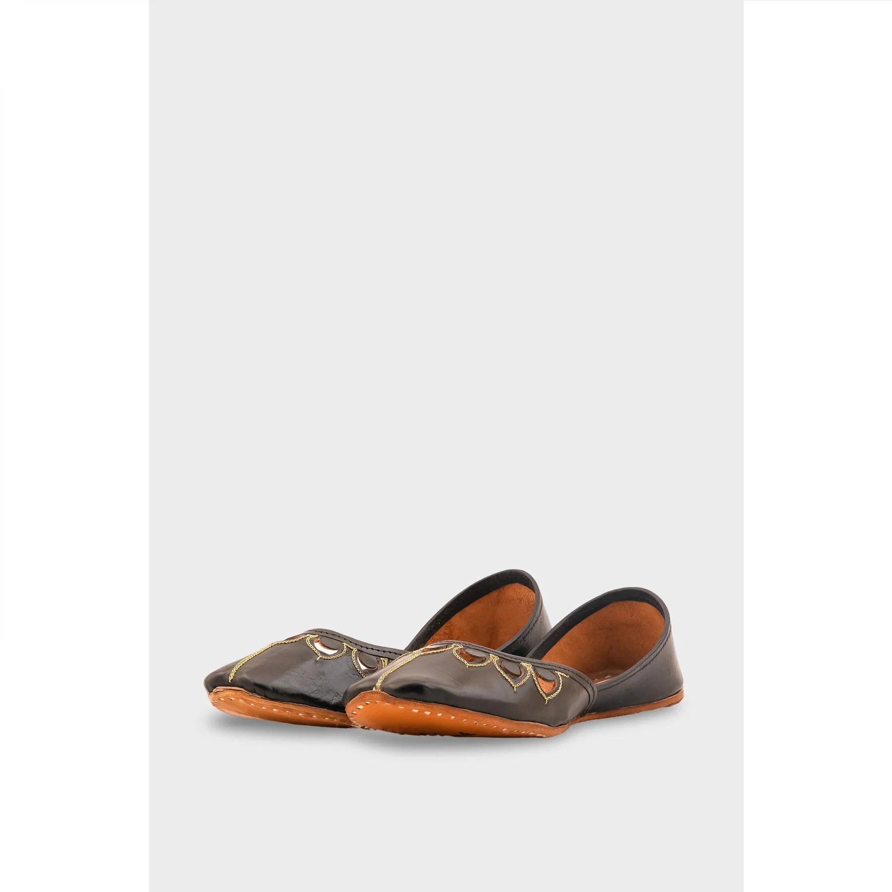 Black Leather Khussa For Women EC8711 - Image 3