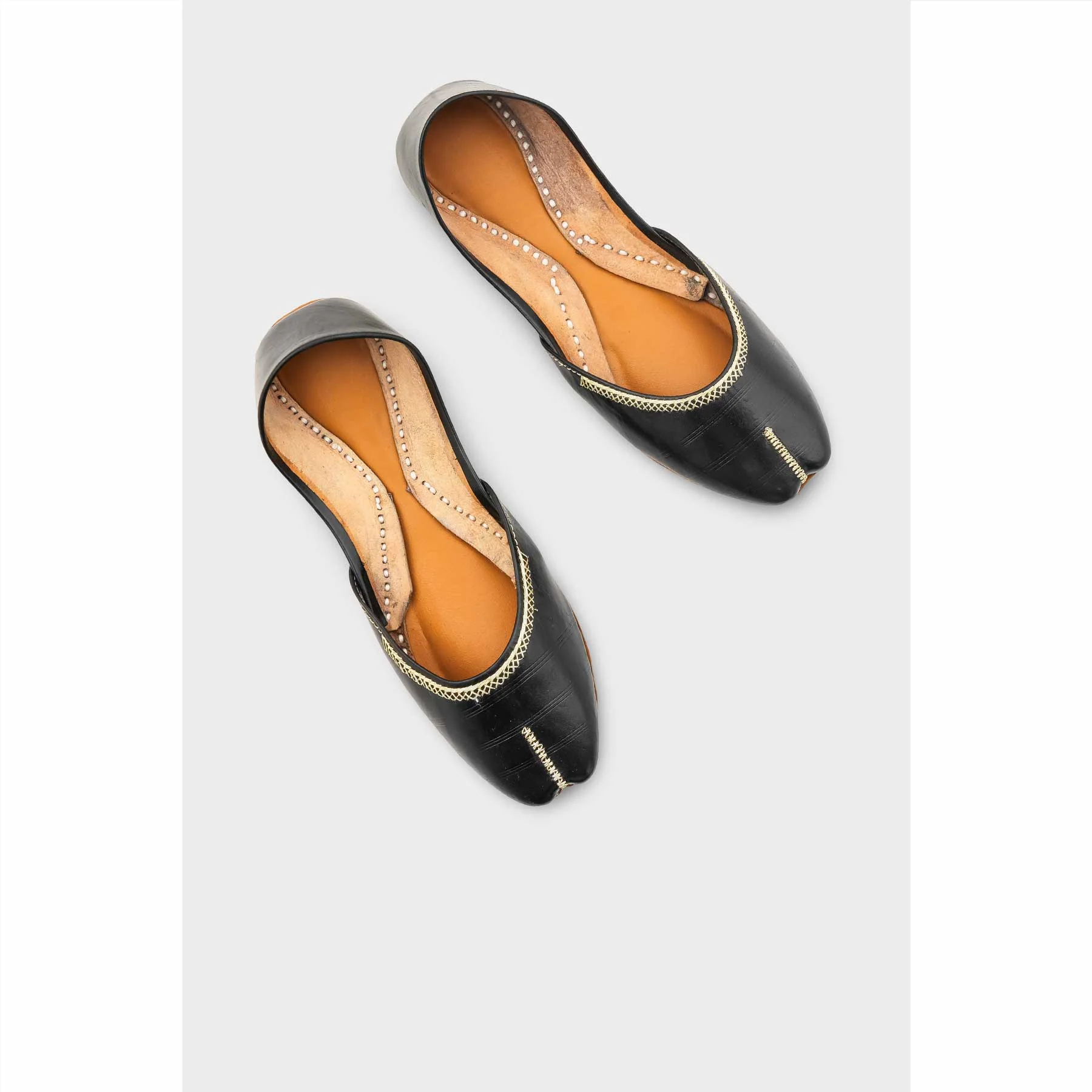 Black Leather Khussa For Women EC8712 - Image 5