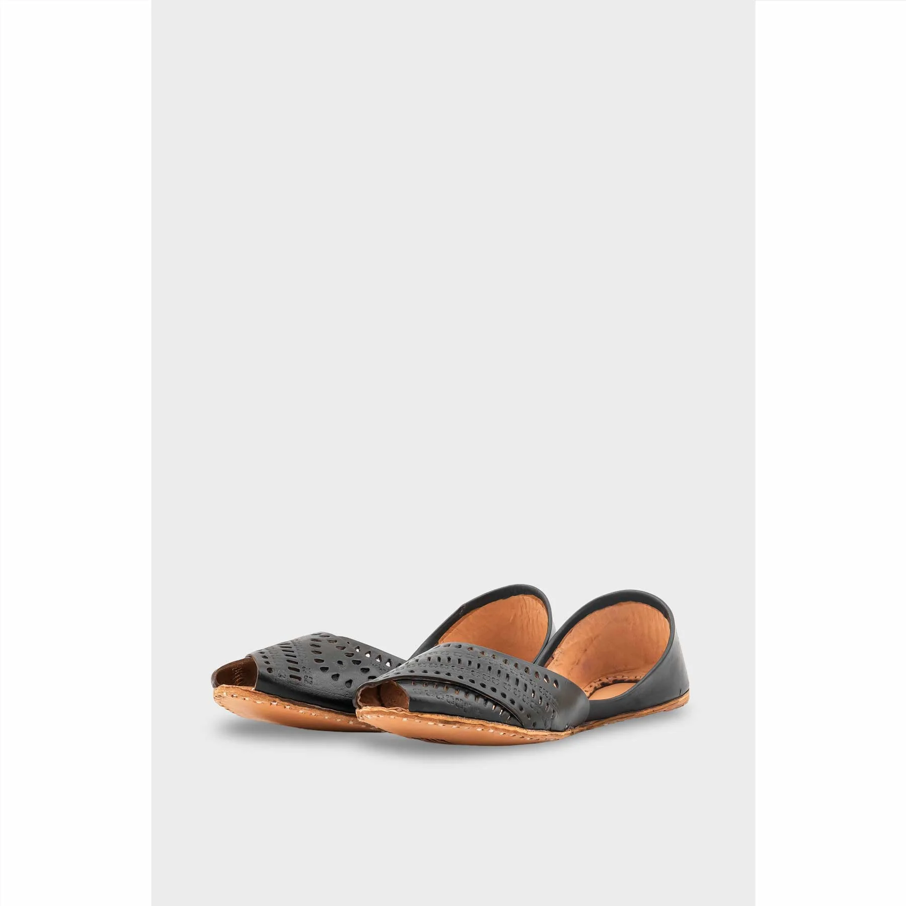 Black Leather Khussa For Women EC8714 - Image 3