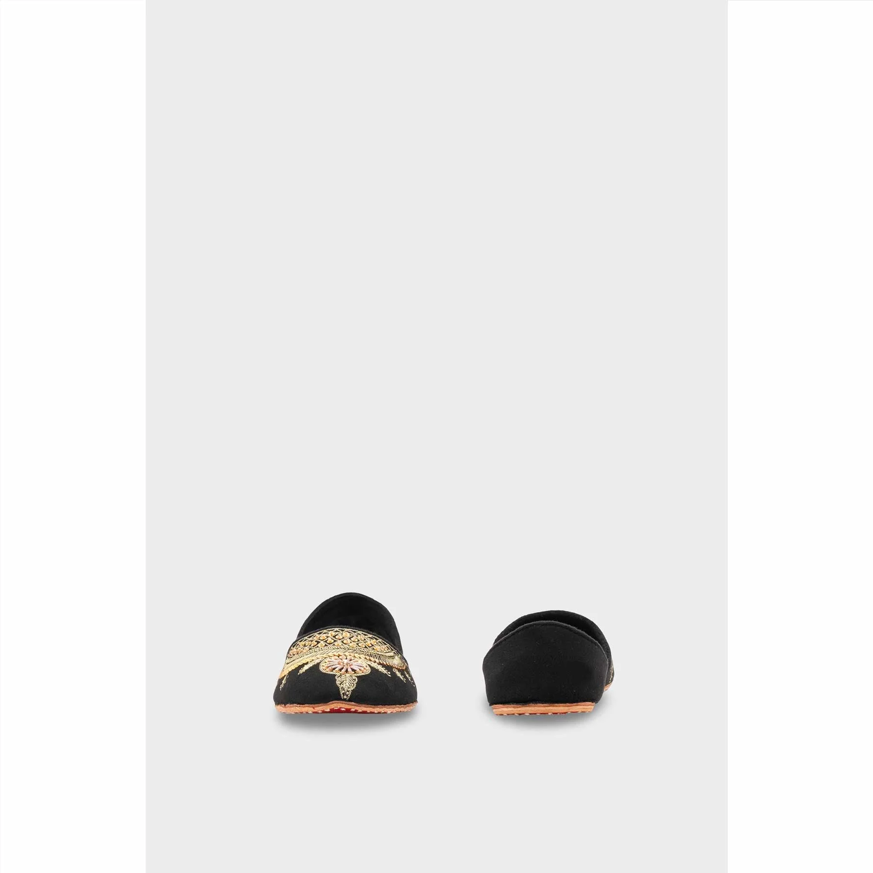 Black Leather Khussa For Women EC8765 - Image 5