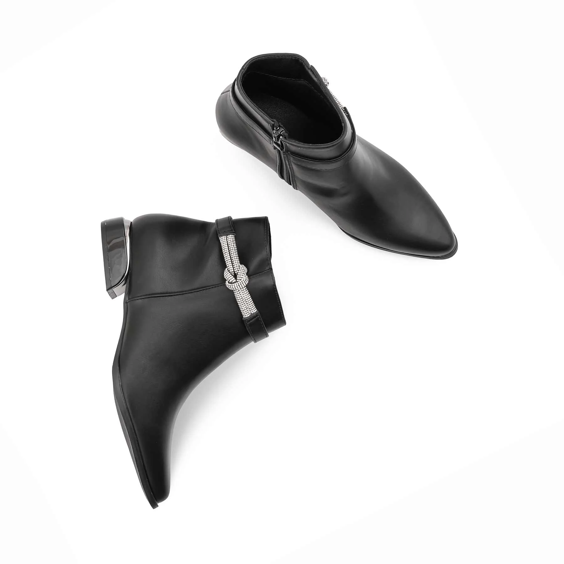 Black Long Shoes For Ladies WN9024 - Image 5