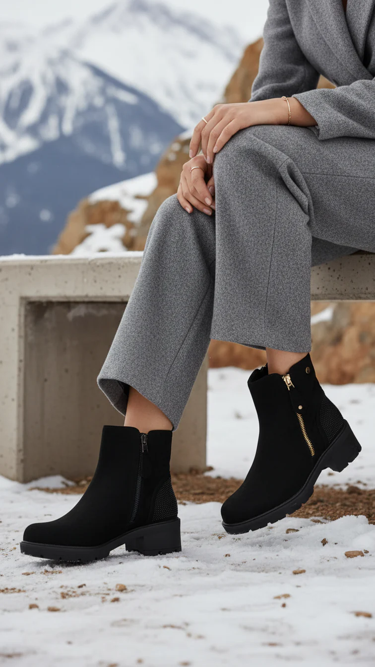 Black Long Shoes For Women WN9022