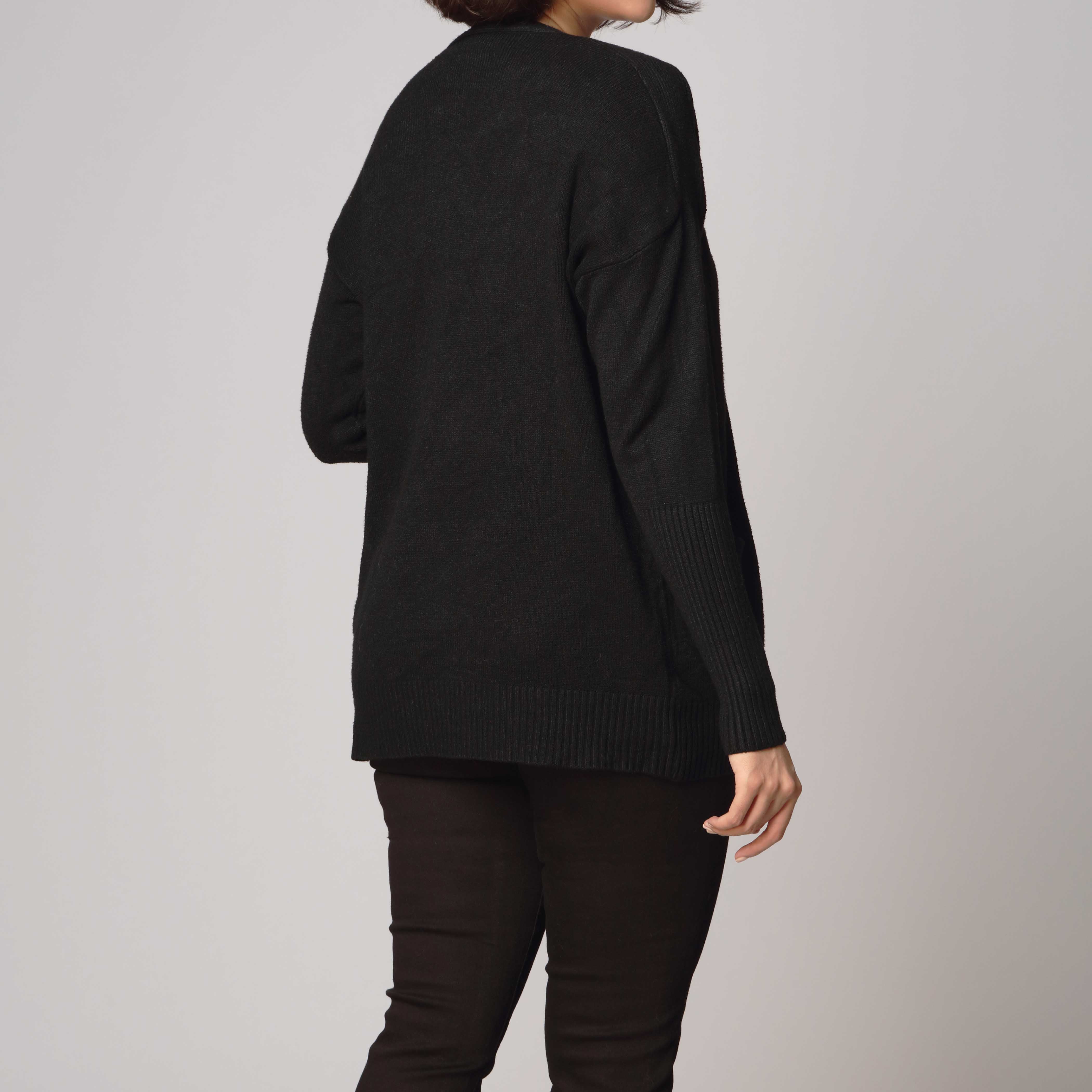 Black Mid Length Cardigan PW2903 - Image 3