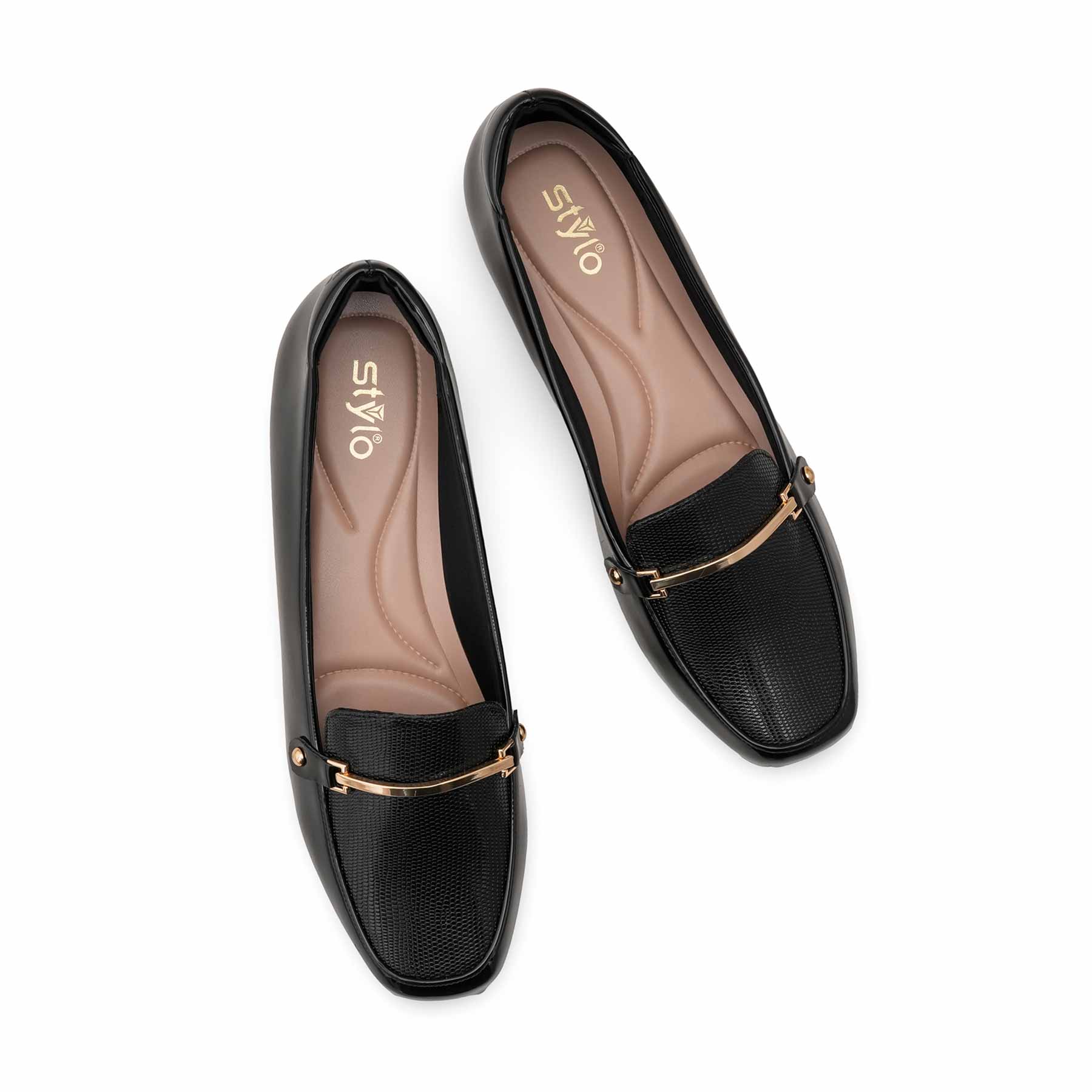 Black Moccasin For Ladies WN4519 - Image 6