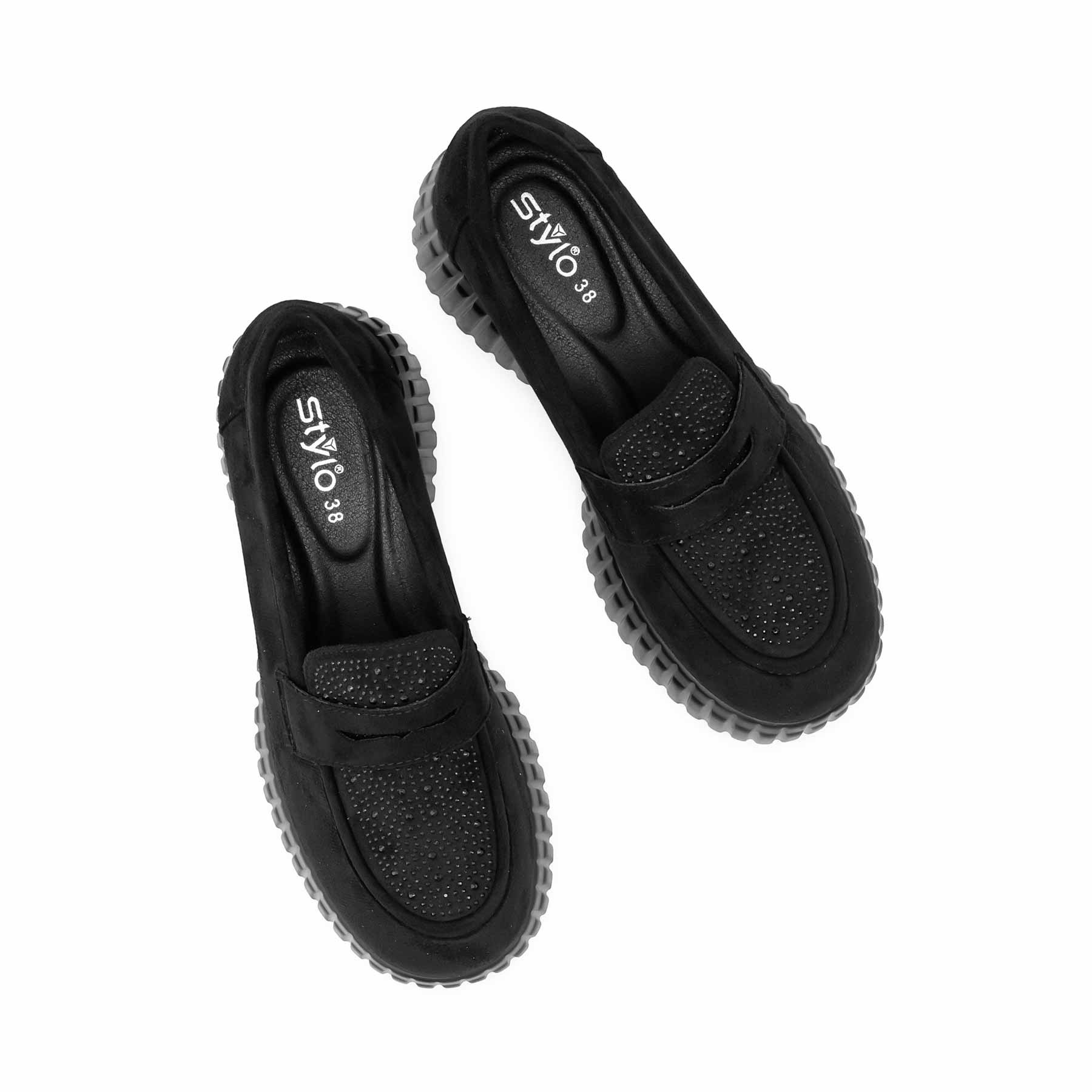 Black Moccasin For Ladies WN4527 - Image 5