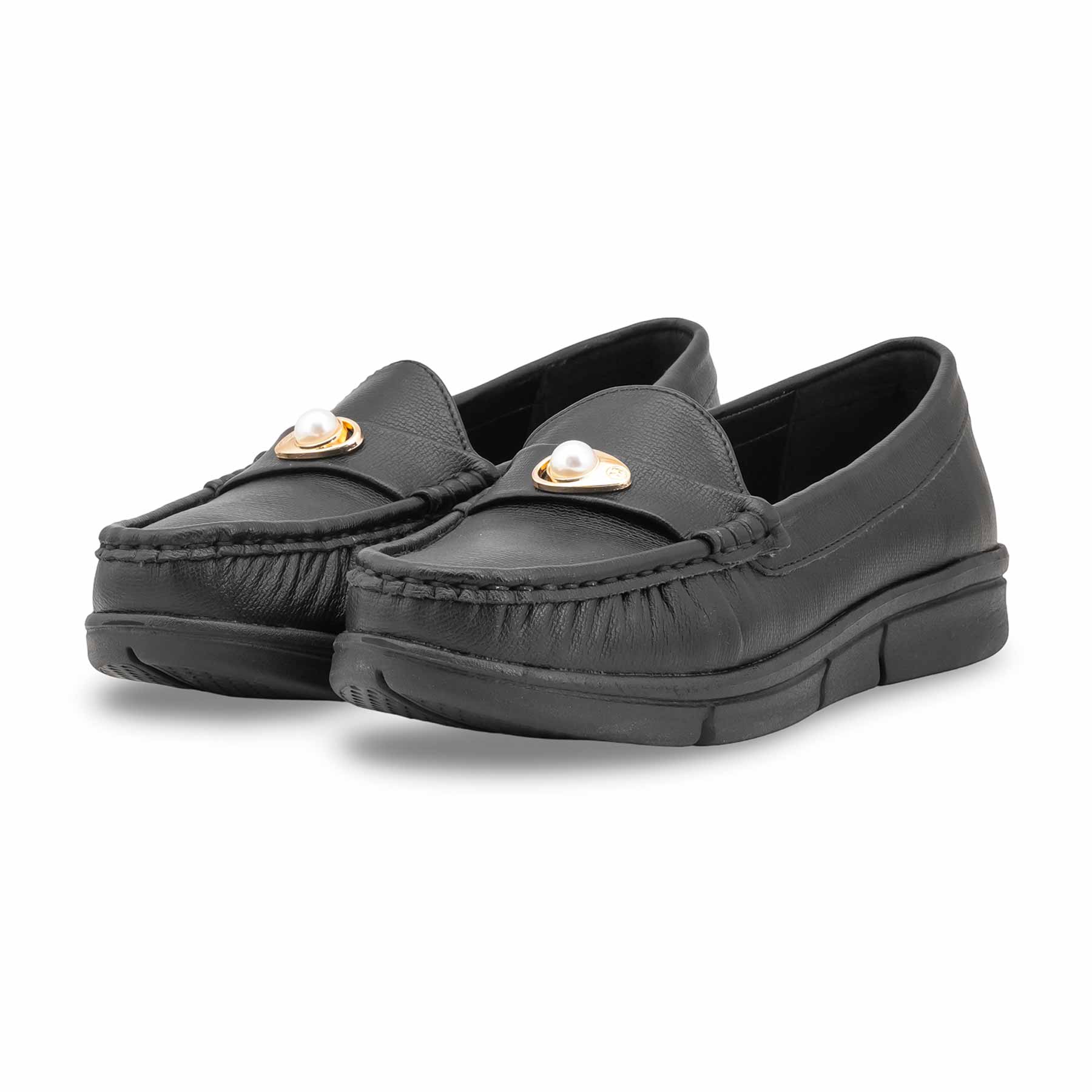 Black Moccasin For Ladies WN4538 - Image 3