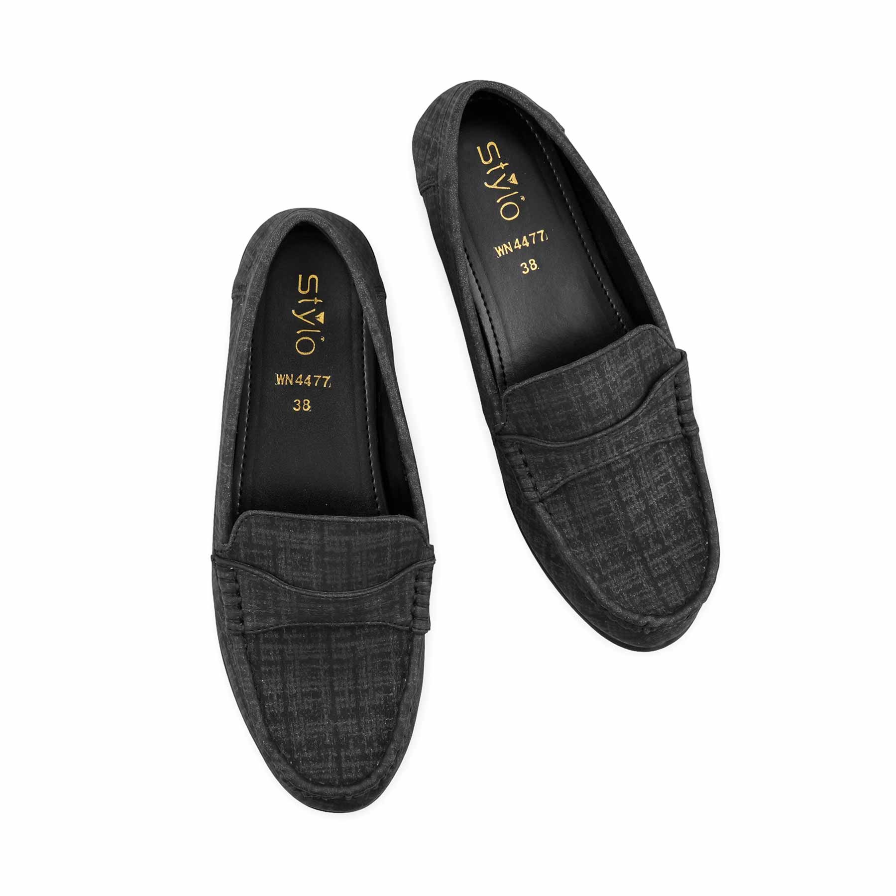 Black Moccasin For Women WN4477 - Image 6