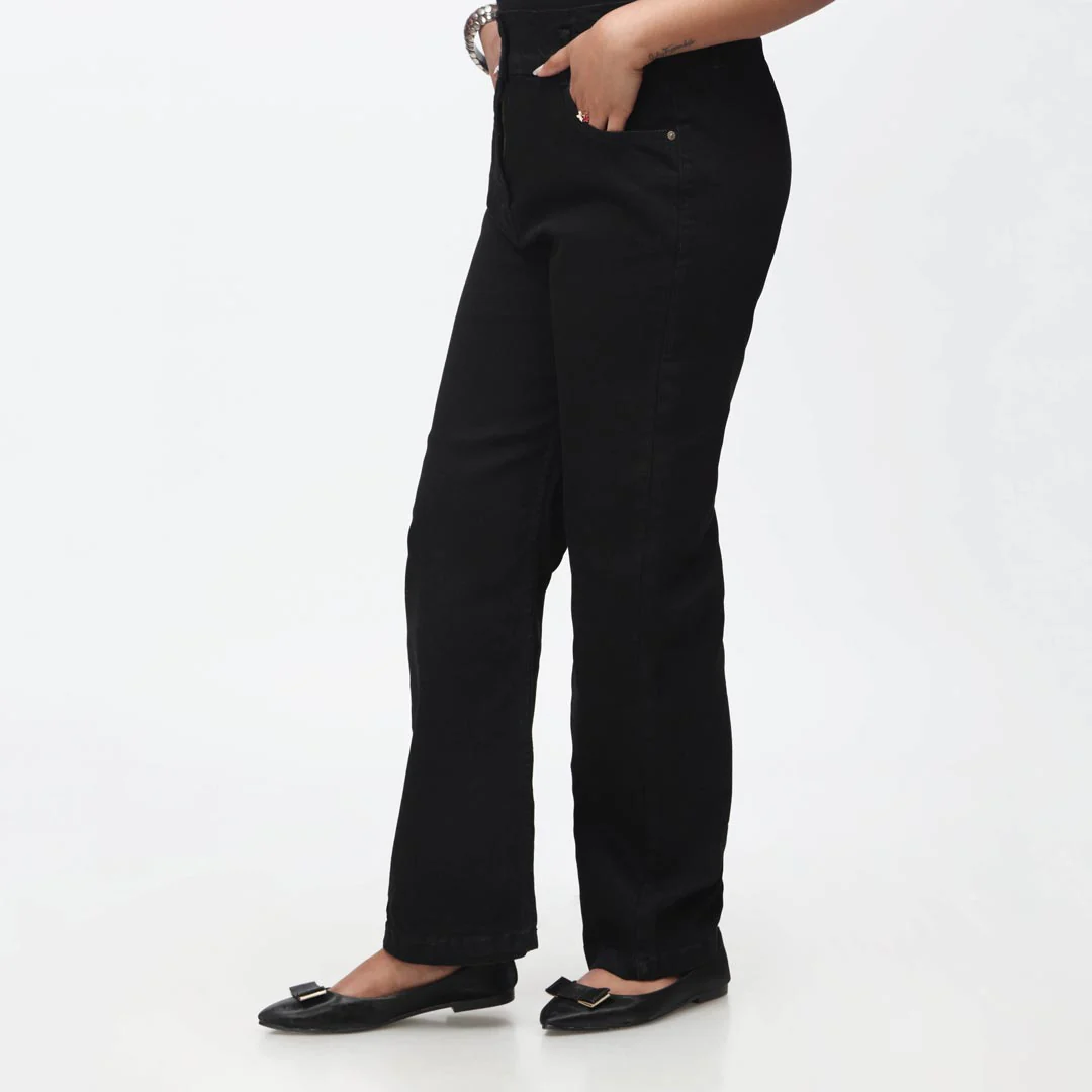 Black Mom Fit Denim Pant PS4529 - Image 2