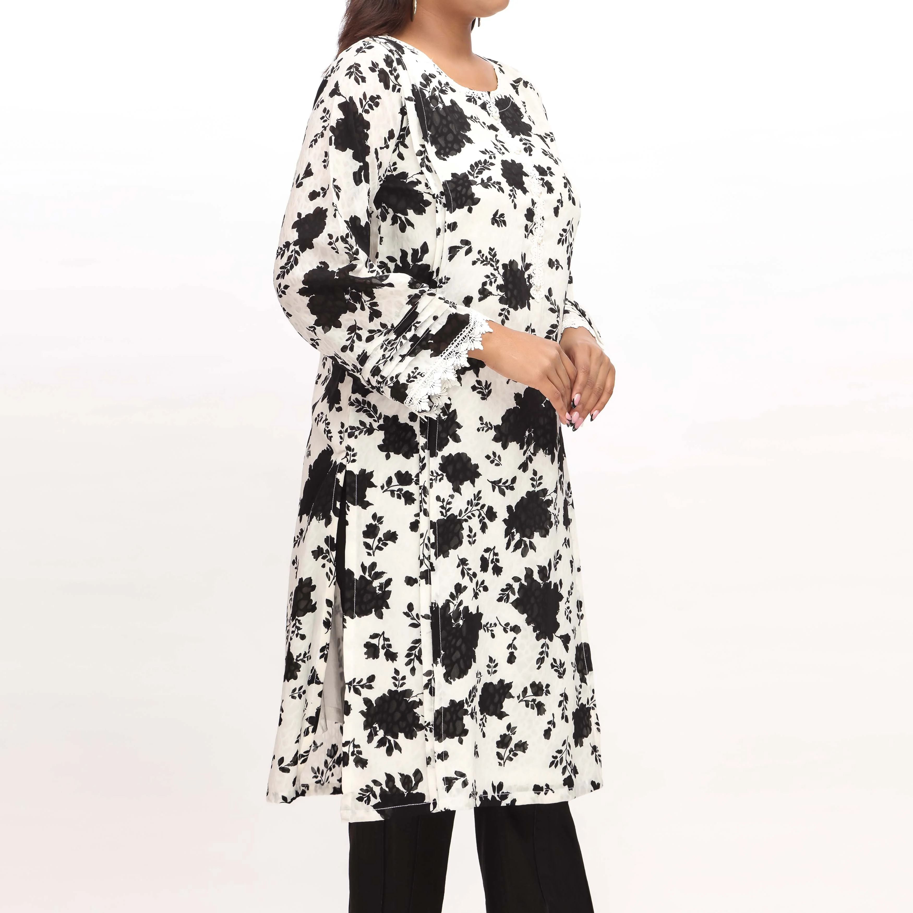 1PC- Printed Georget Shirt PS4962 - Image 2