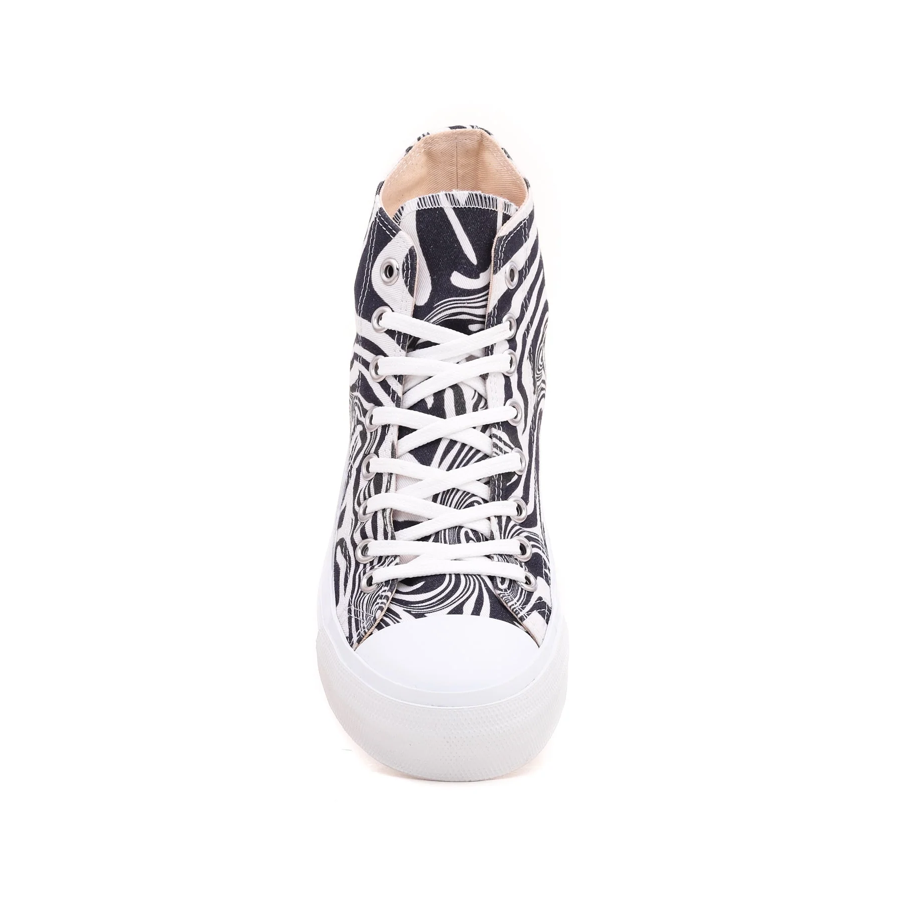 Black Printed High Ankle Sneaker AT7193 - Image 3