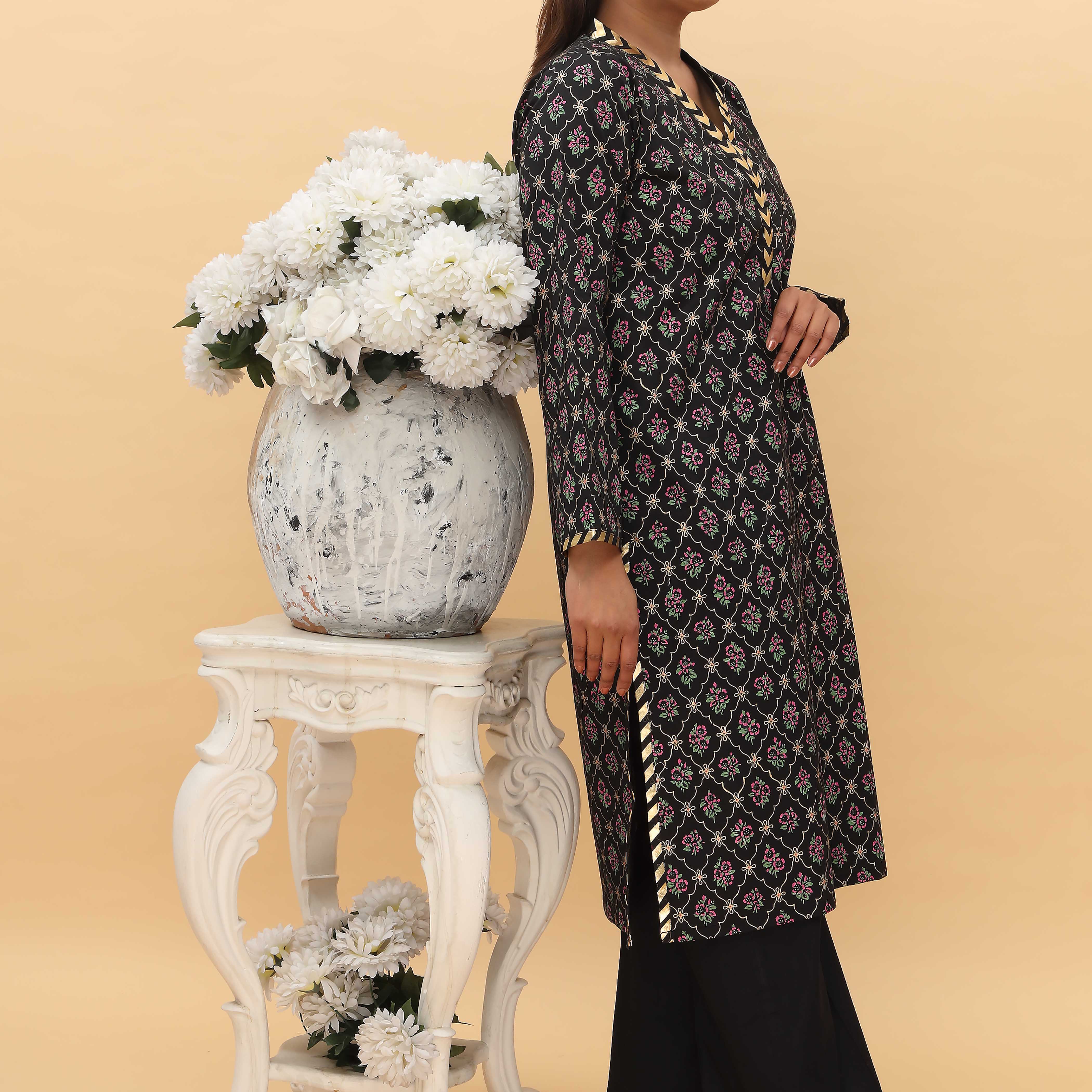 1PC- Printed Cambric Shirt PS5052 - Image 2