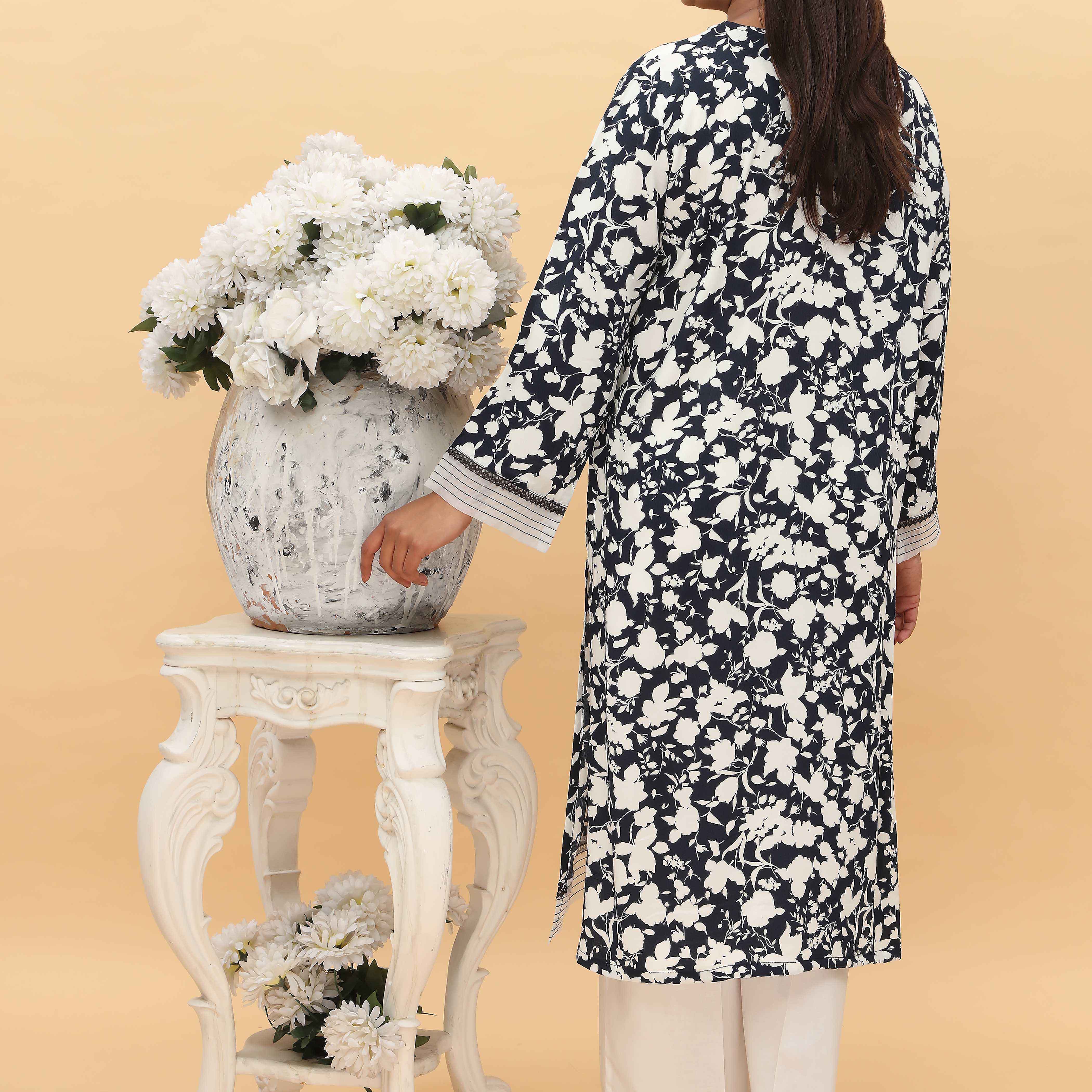 1PC- Printed Silk Shirt PS5153 - Image 3