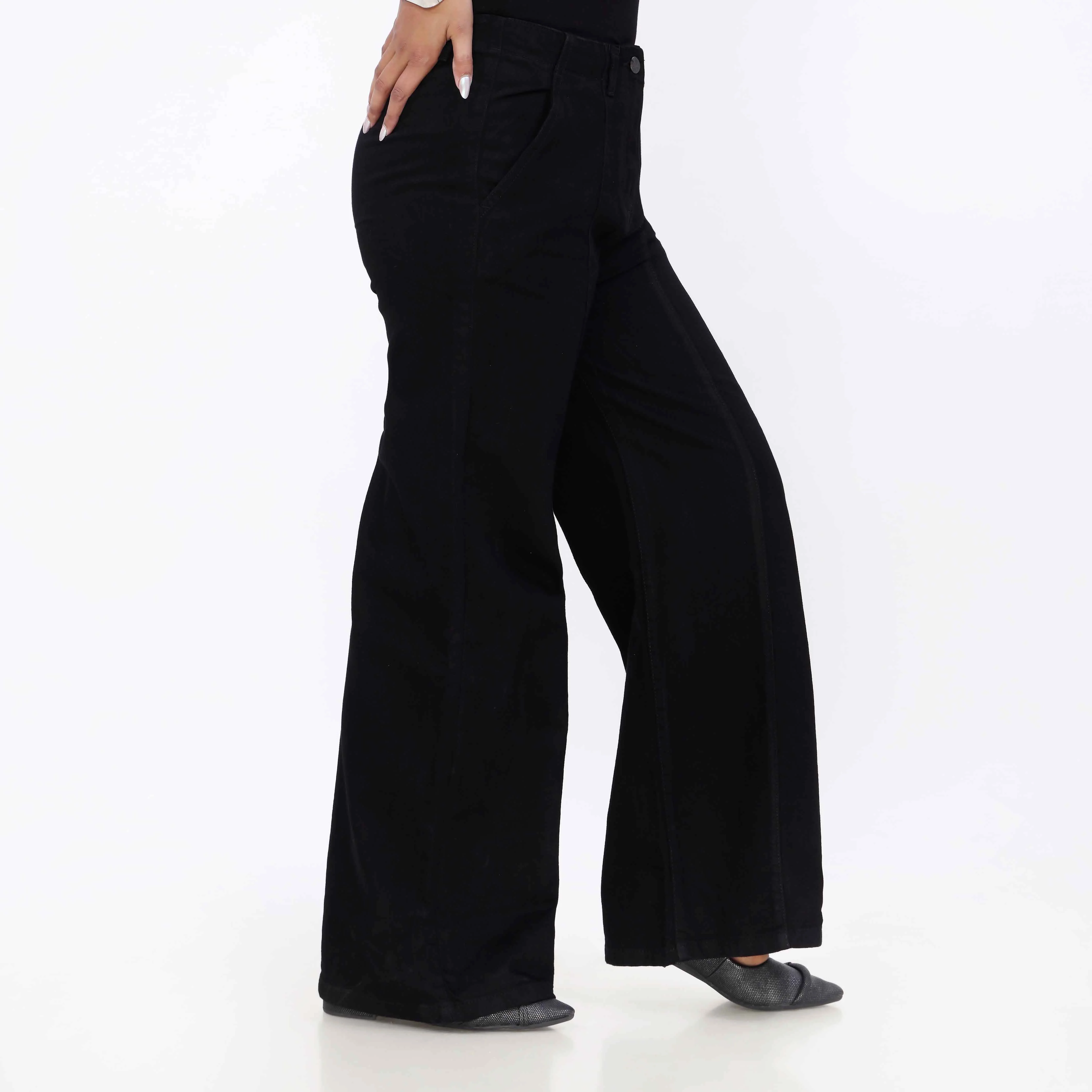 Black Relax Fit Denim Pant PP5047 - Image 2