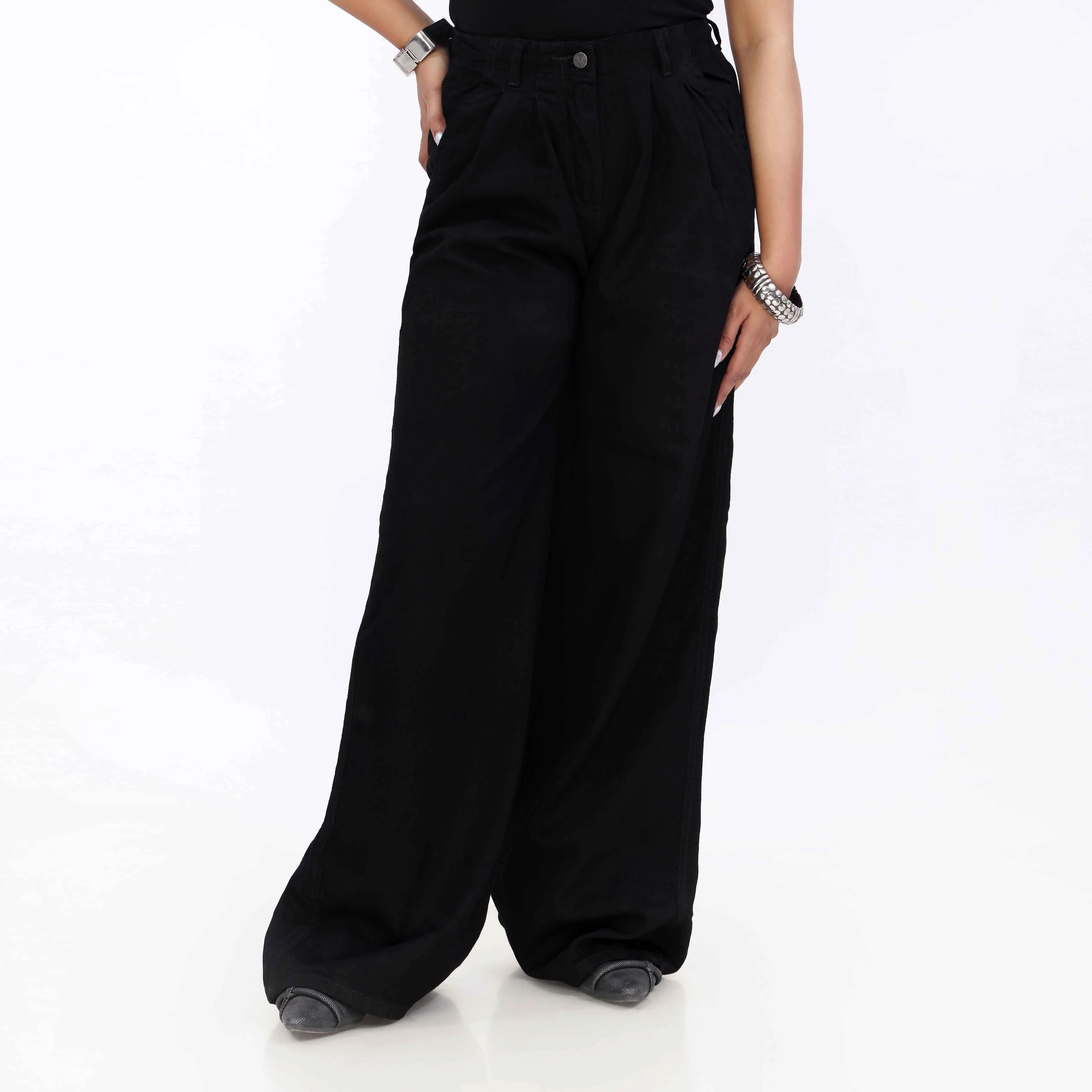 Black Relax Fit Twill Pant PP5049 - Image 3