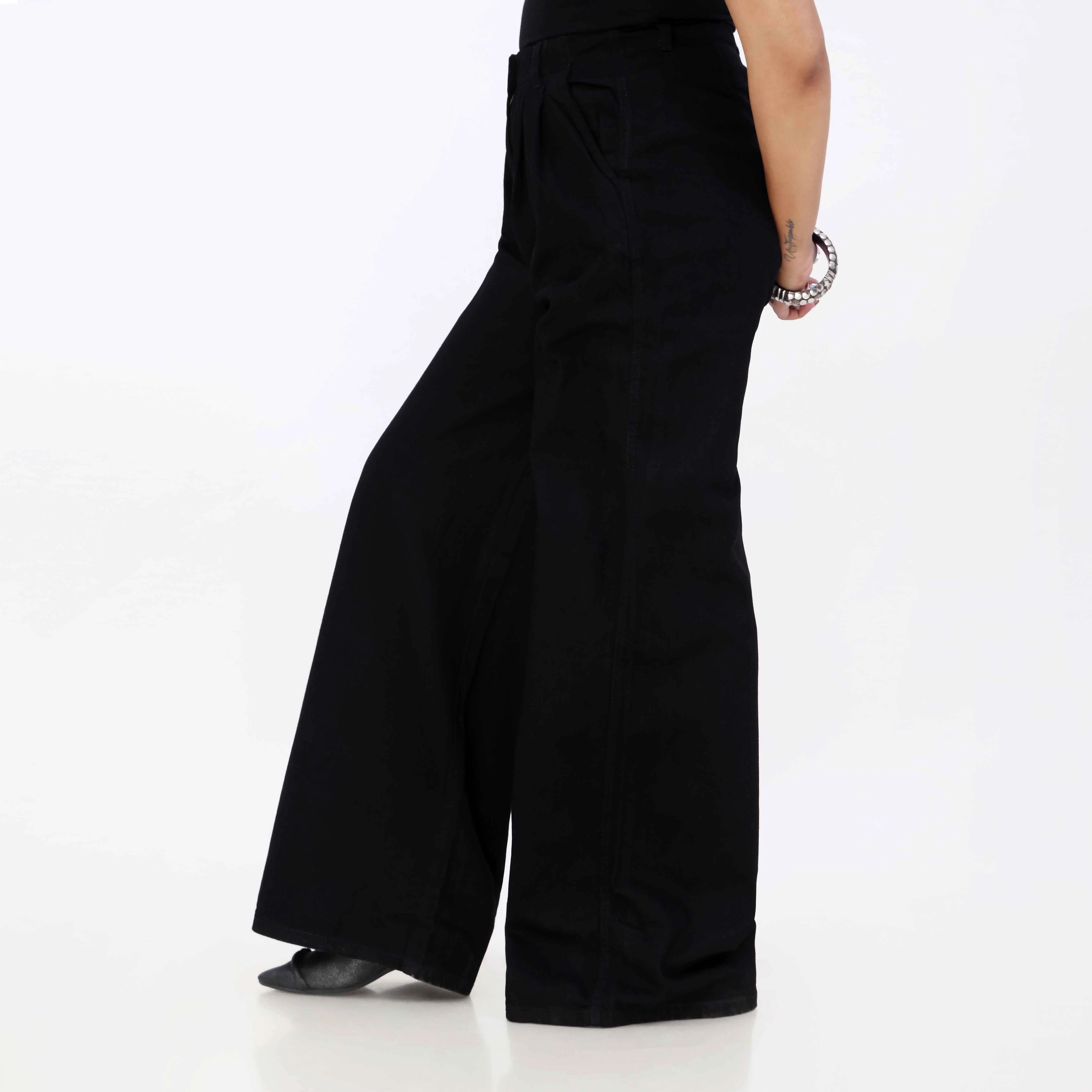Black Relax Fit Twill Pant PP5049 - Image 4