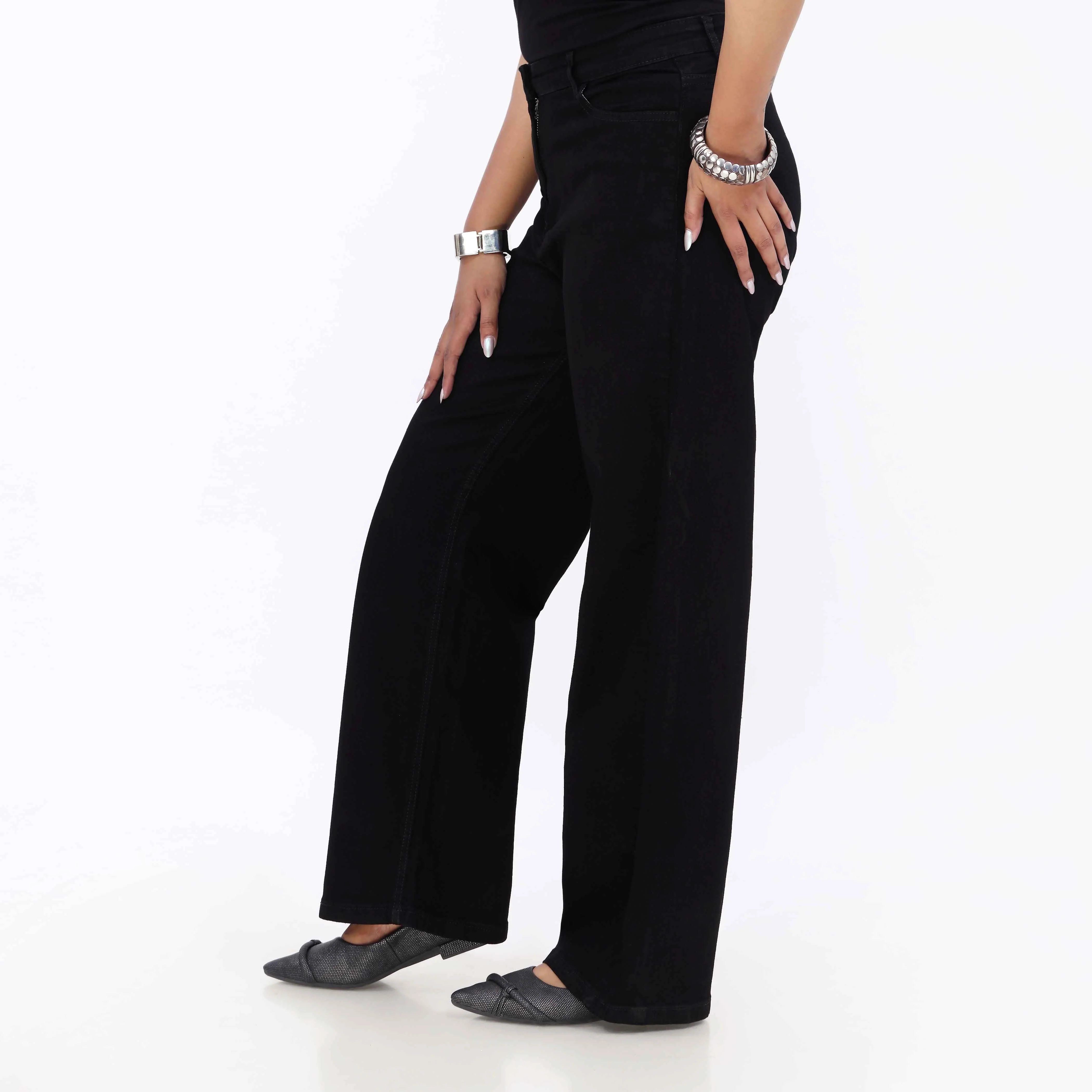Black Relax Fit Twill Pant PP5052 - Image 3