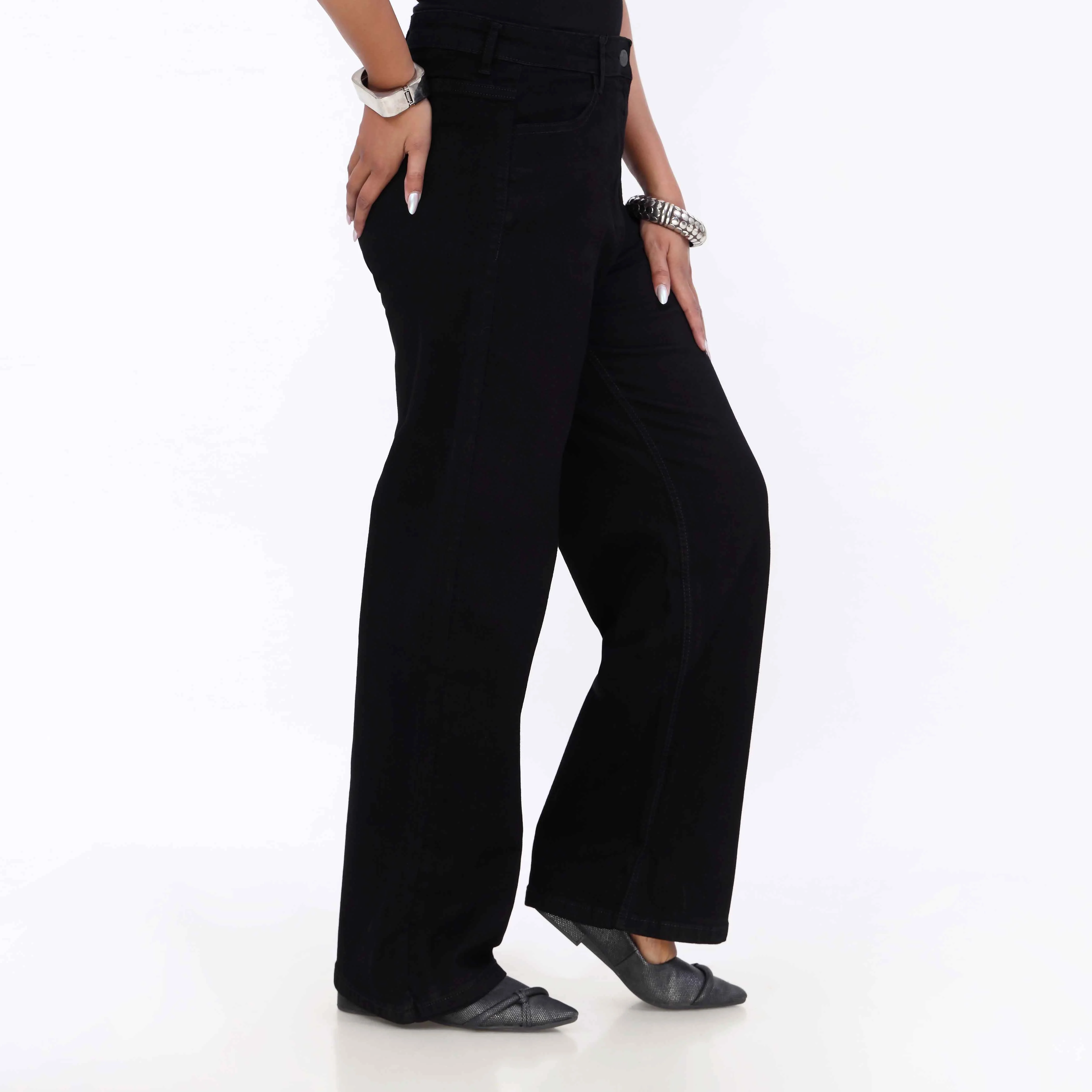 Black Relax Fit Twill Pant PP5052 - Image 4