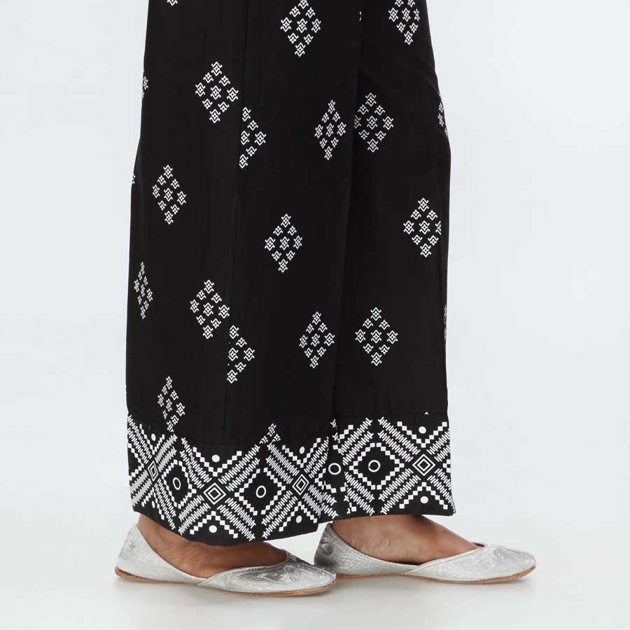 Black Screen Printed Cambric Trouser PS4510 - Image 2