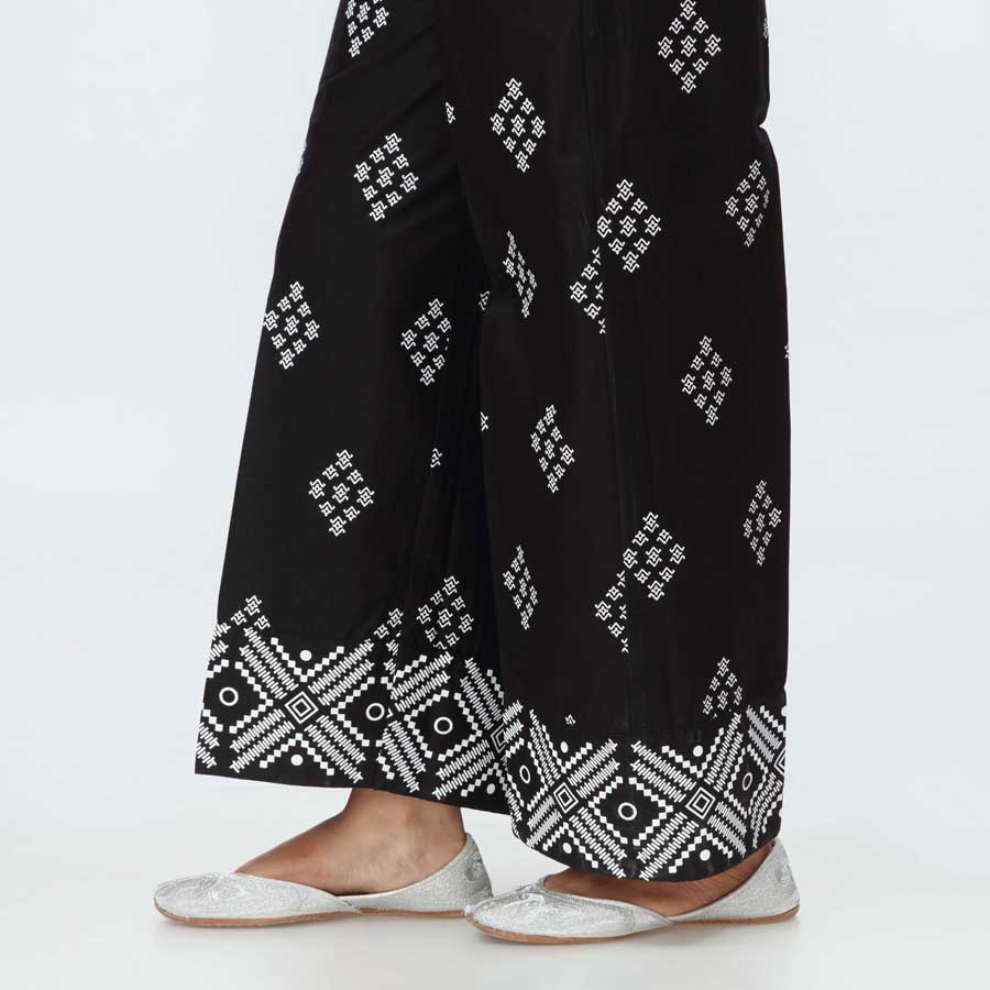 Black Screen Printed Cambric Trouser PS4510 - Image 3