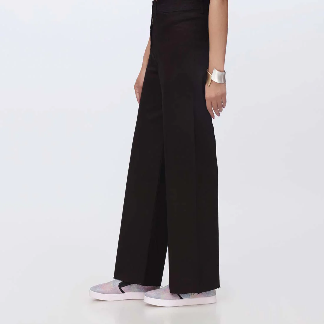Black Seamless Flapper Denim Pant PS1540 - Image 3