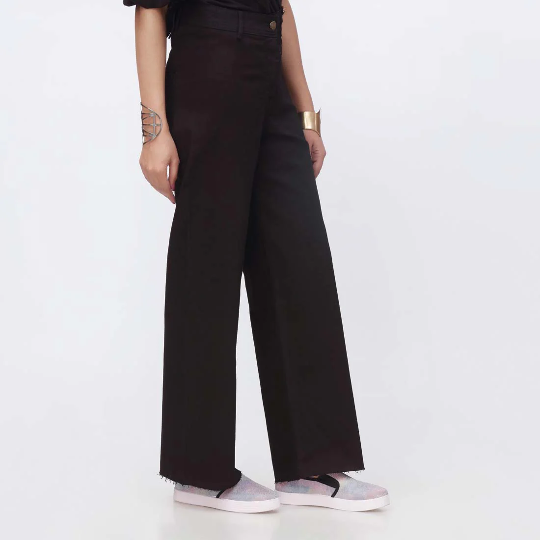 Black Seamless Flapper Denim Pant PS1540 - Image 4