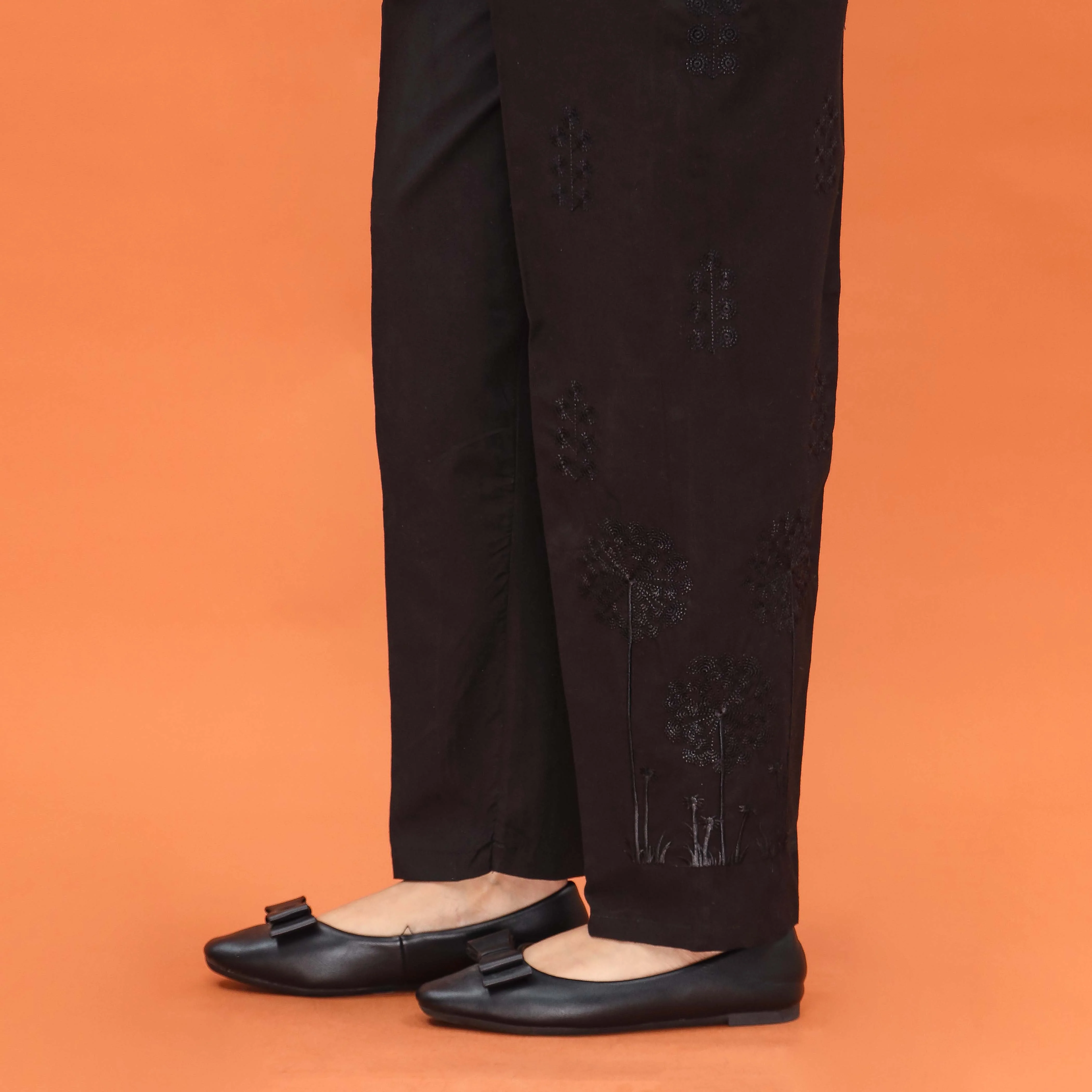 Black Slim Fit Plain Trouser PL5003 - Image 2