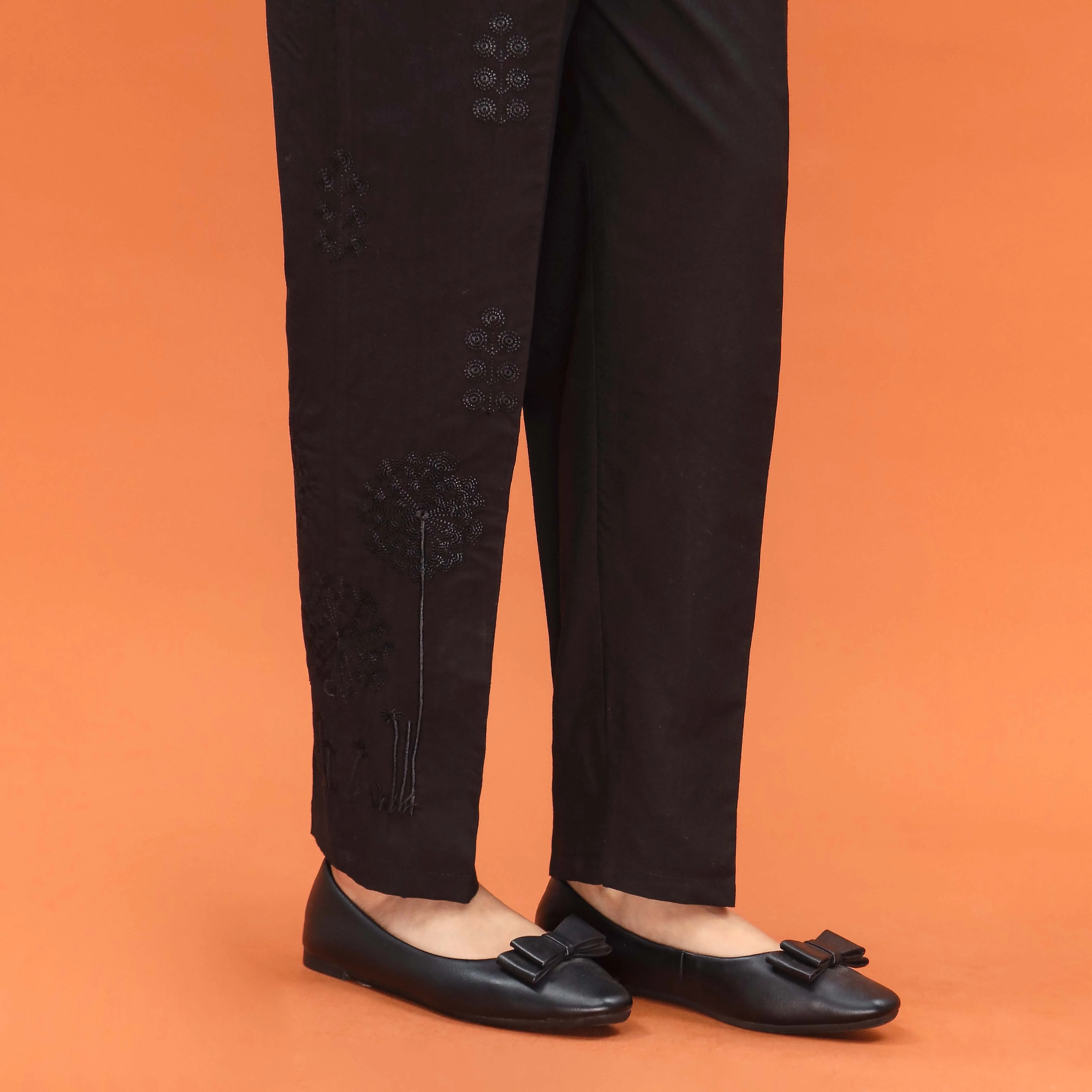 Black Slim Fit Plain Trouser PL5003 - Image 3