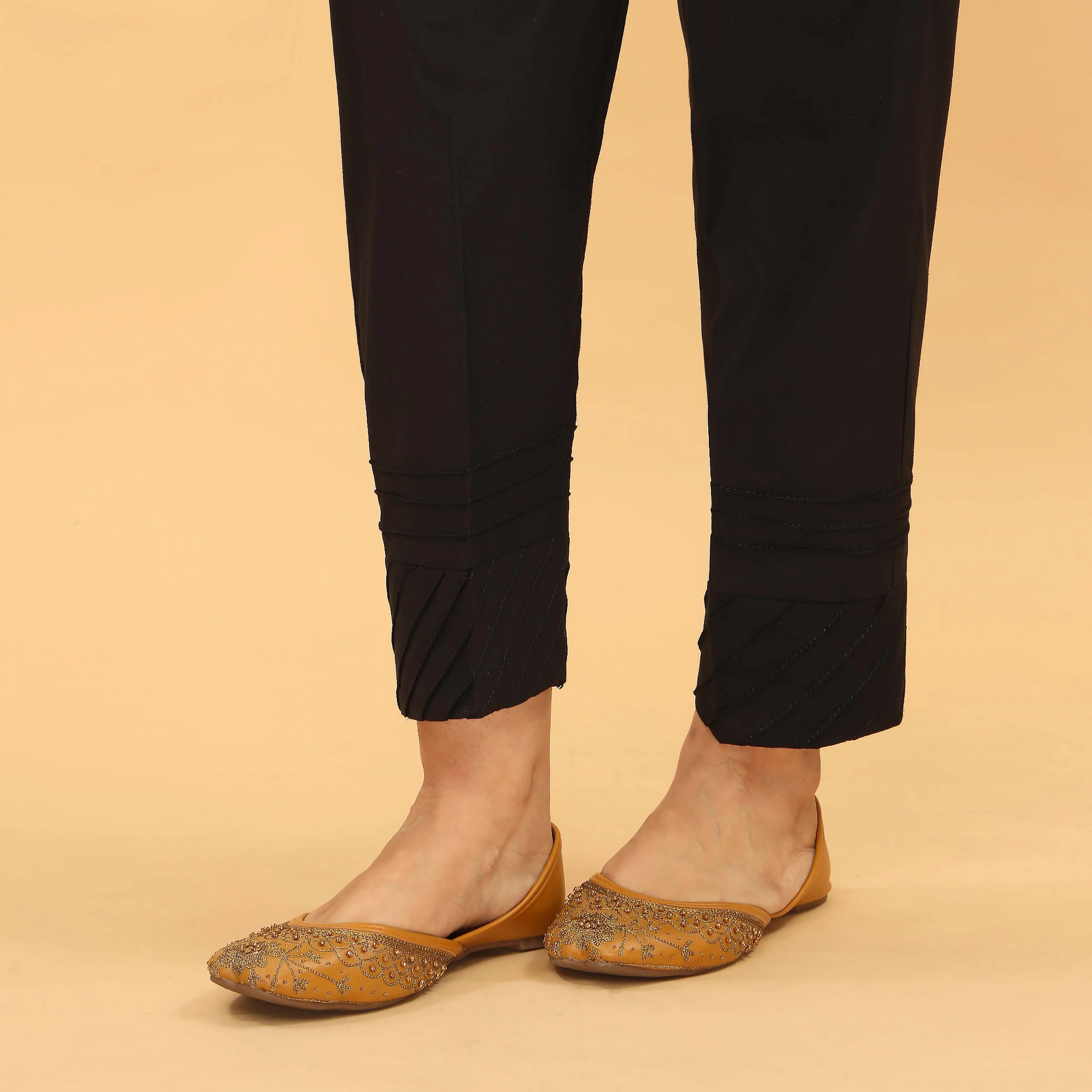 Black Slim Fit Plain Trouser PL5043 - Image 2