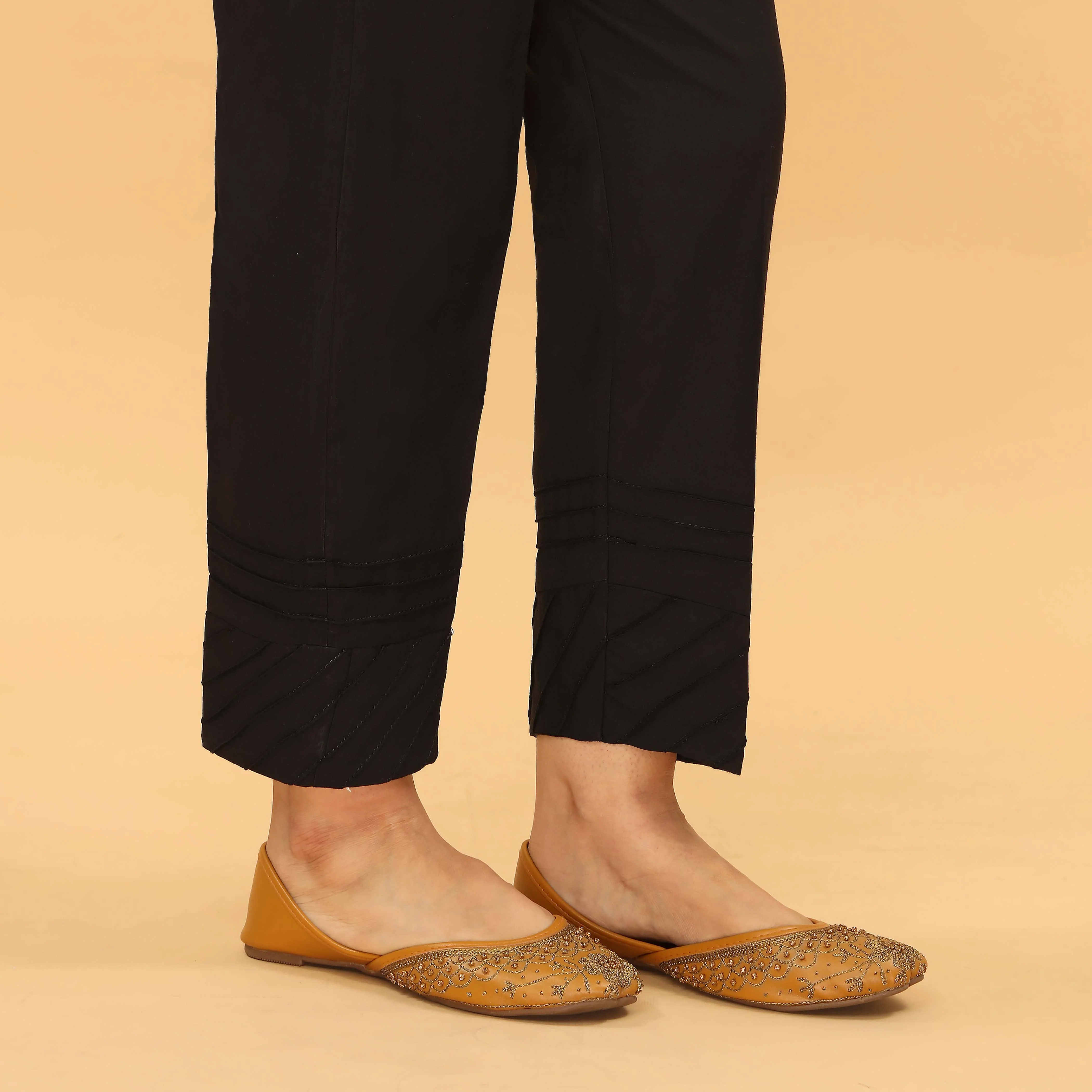 Black Slim Fit Plain Trouser PL5043 - Image 3