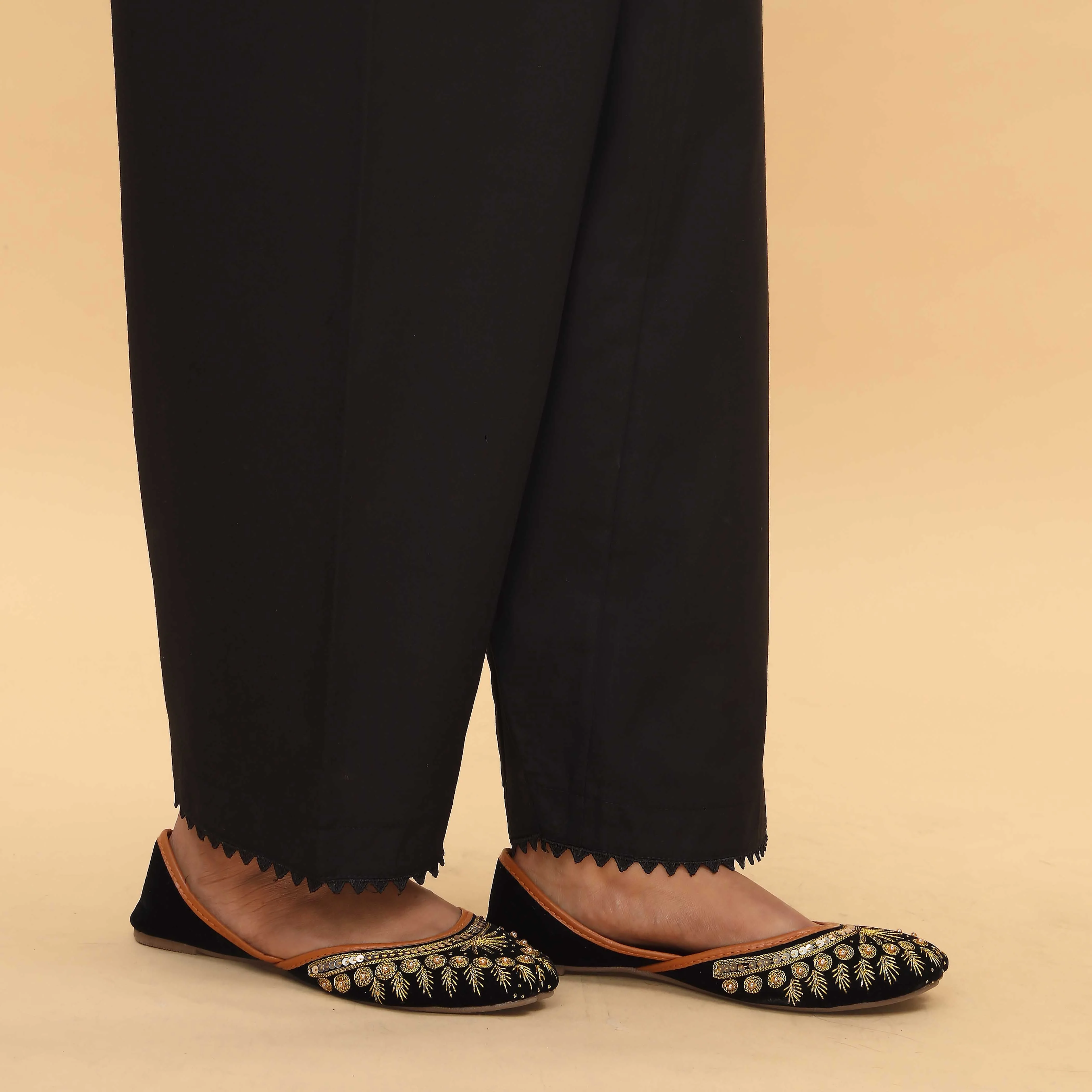 Black Slim Fit Plain Trouser PS4572 - Image 3