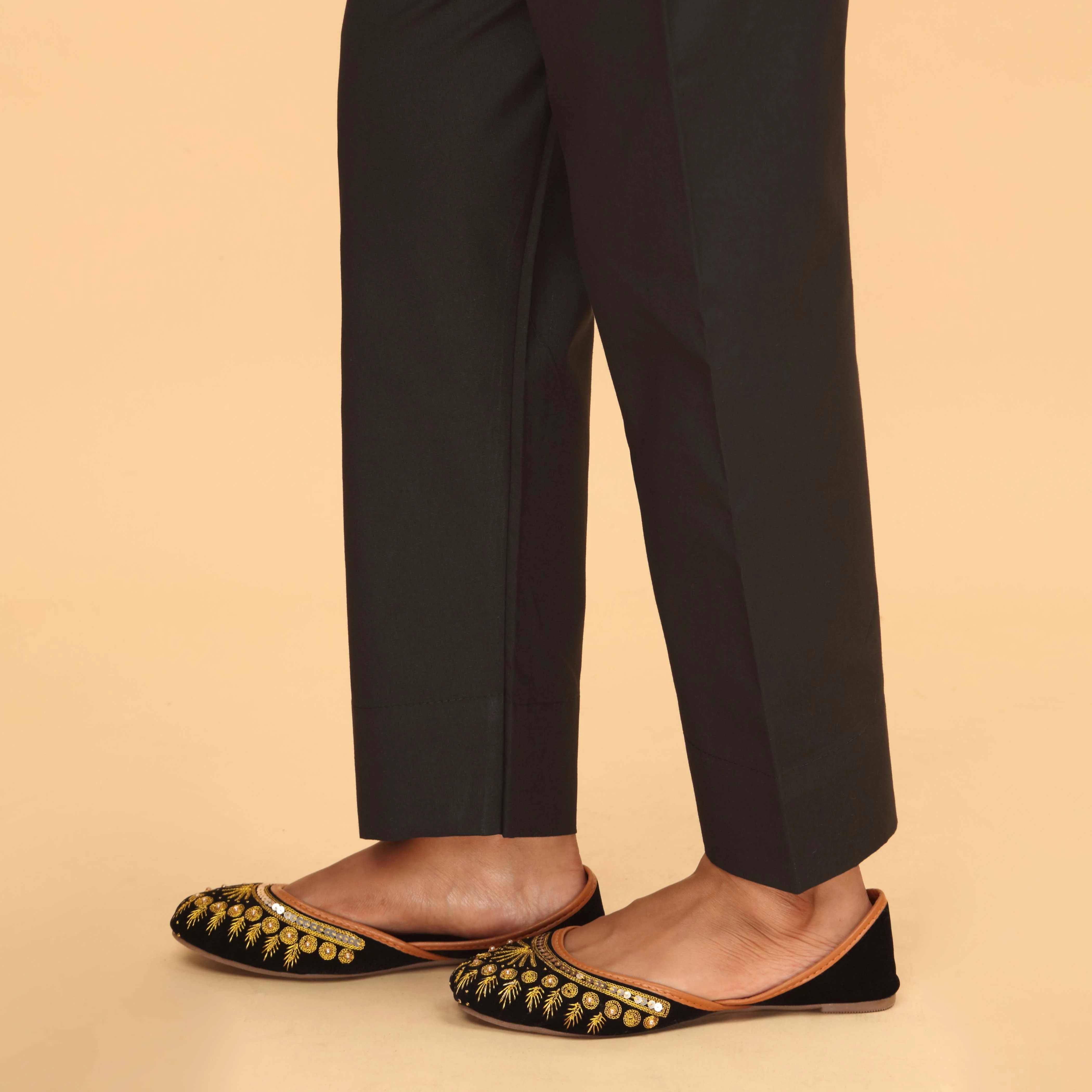 Black Slim Fit Plain Trouser PS4598 - Image 2