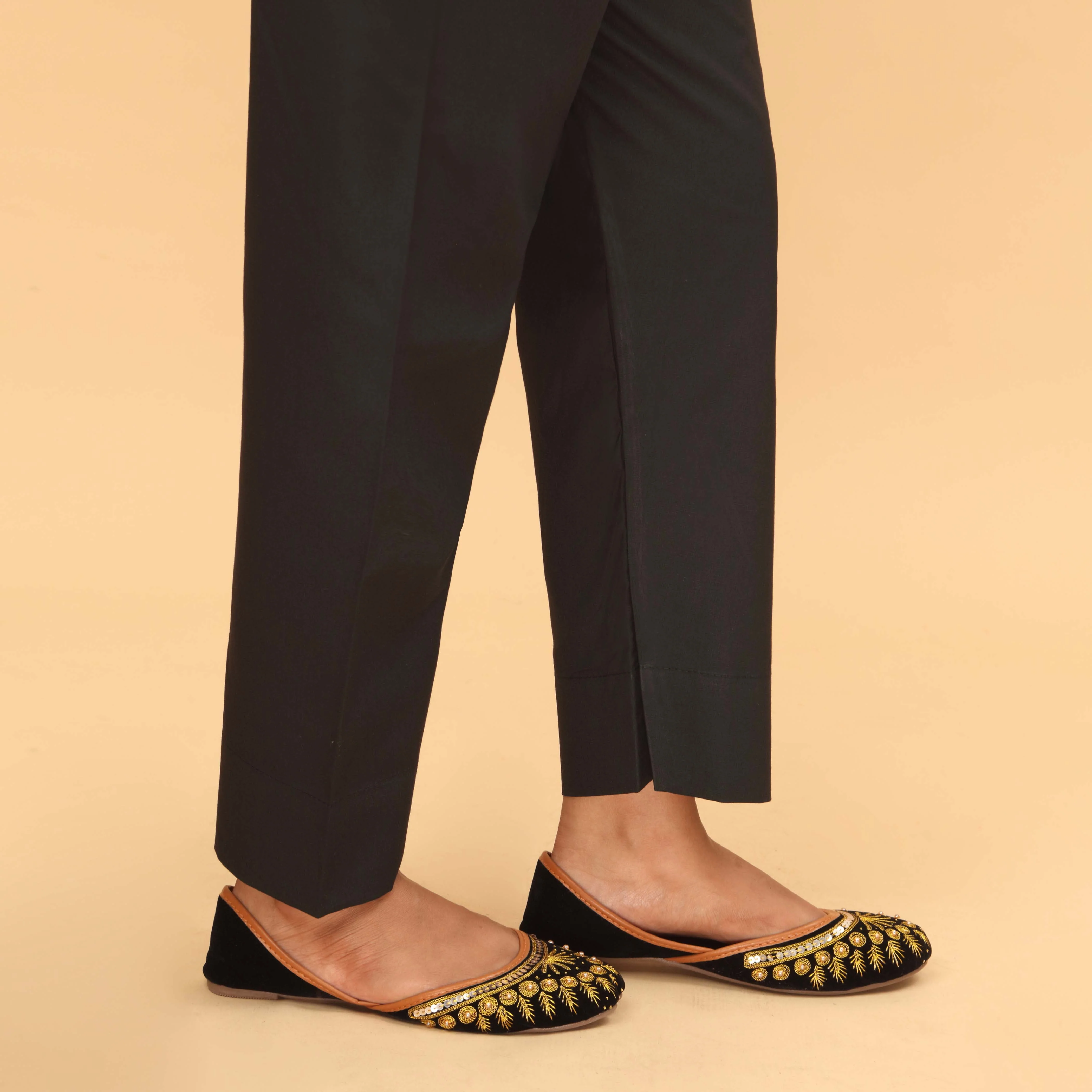 Black Slim Fit Plain Trouser PS4598 - Image 3