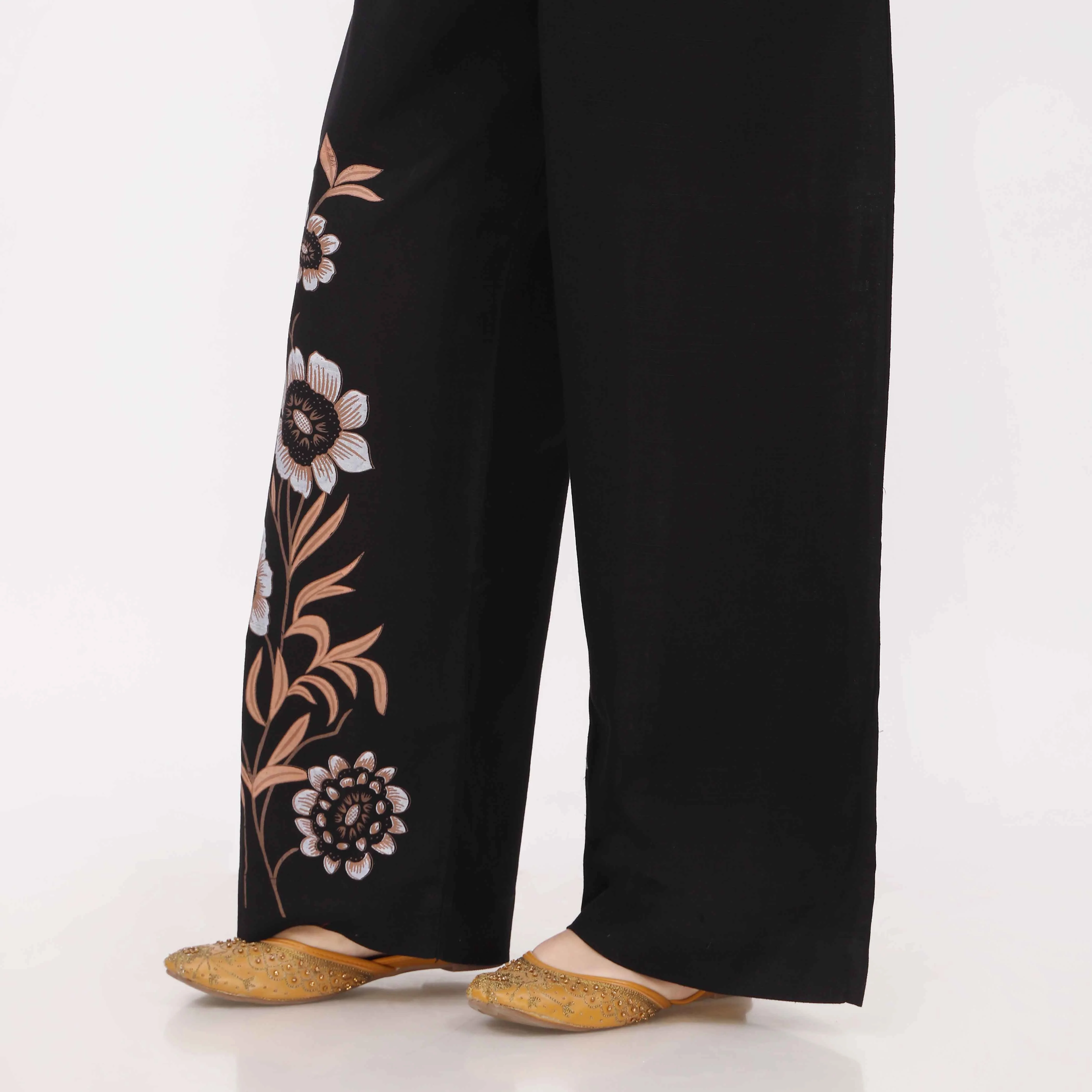 Black Slub Khaddar Trouser PL5143 - Image 4