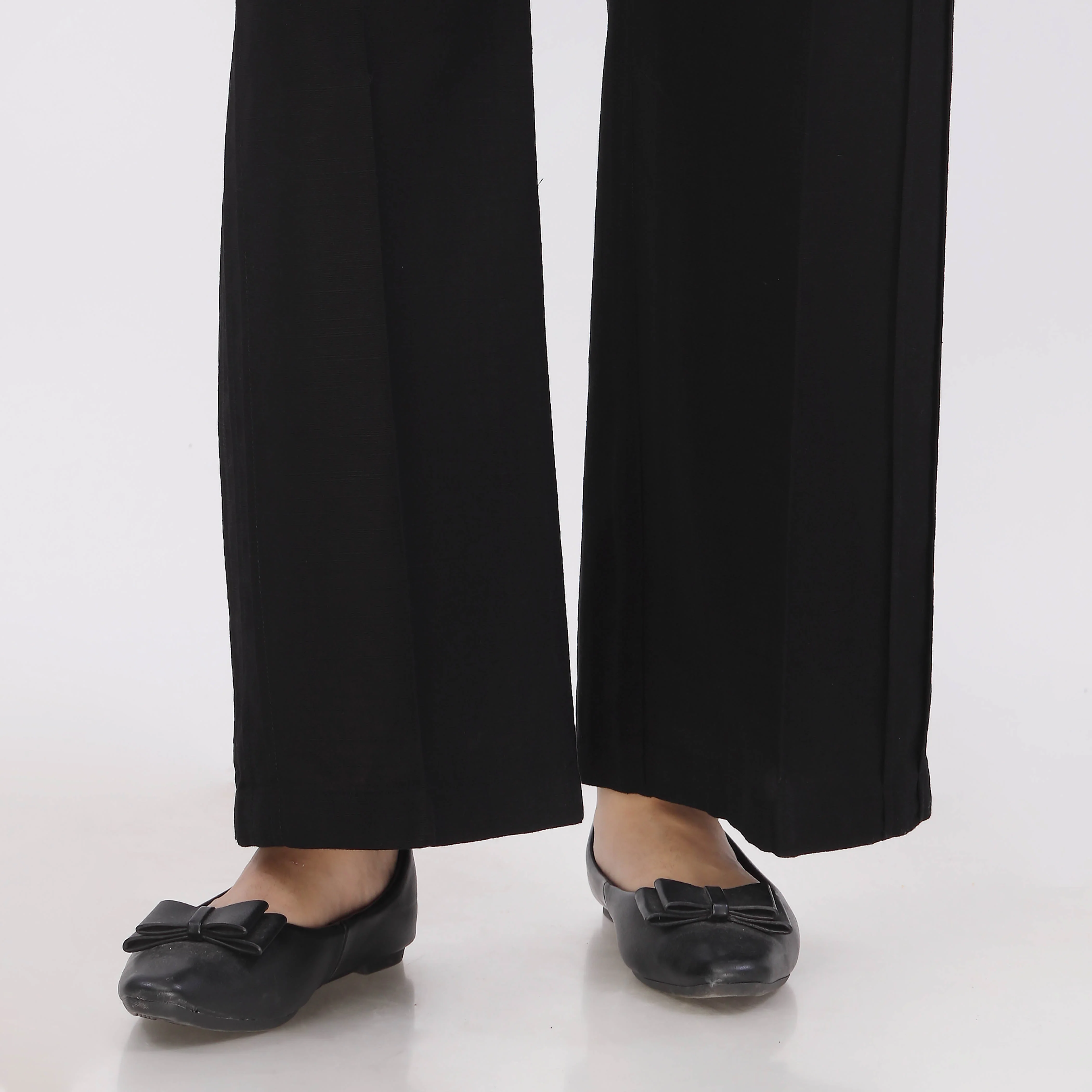 Black Slub Khaddar Trouser PL5147 - Image 2