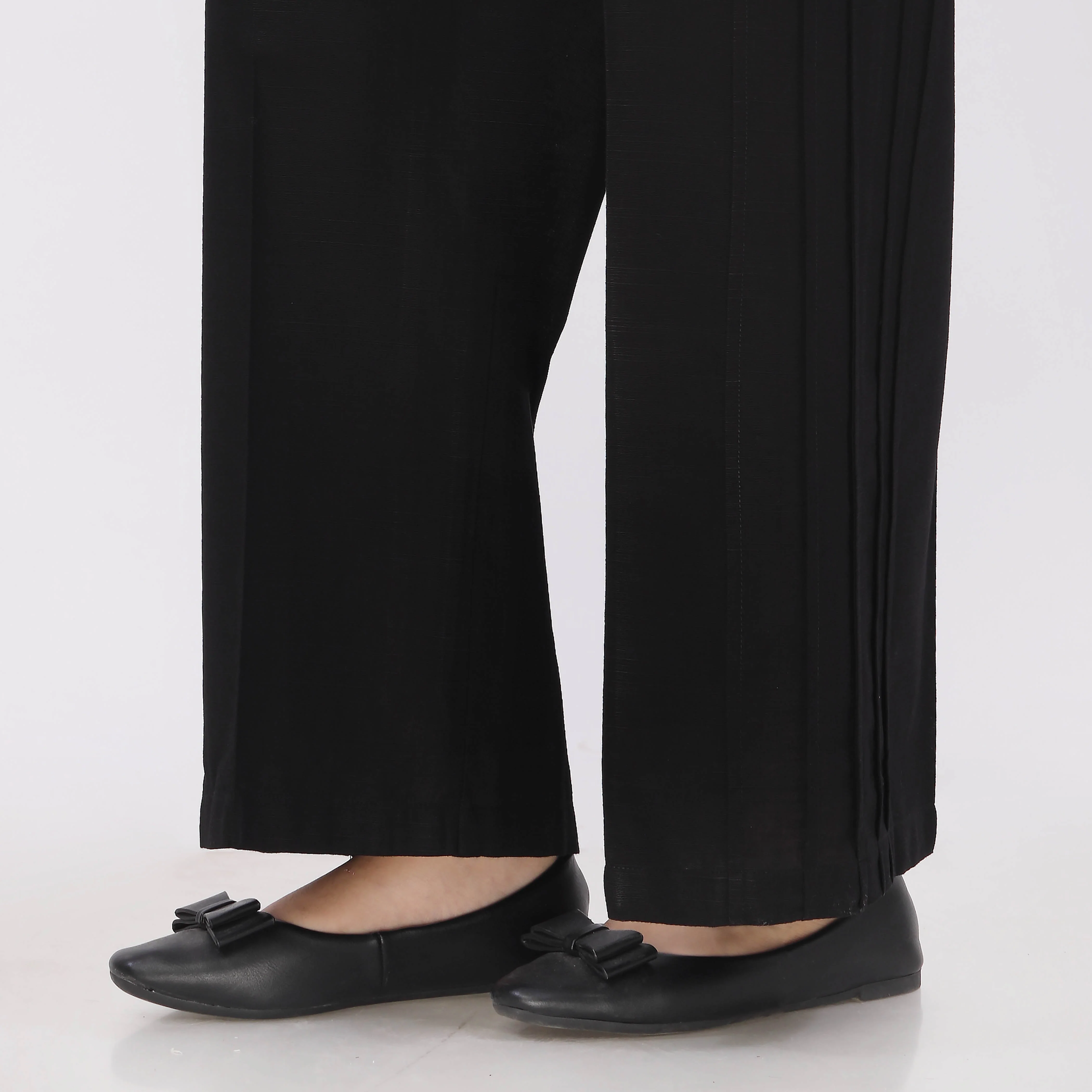 Black Slub Khaddar Trouser PL5147 - Image 3