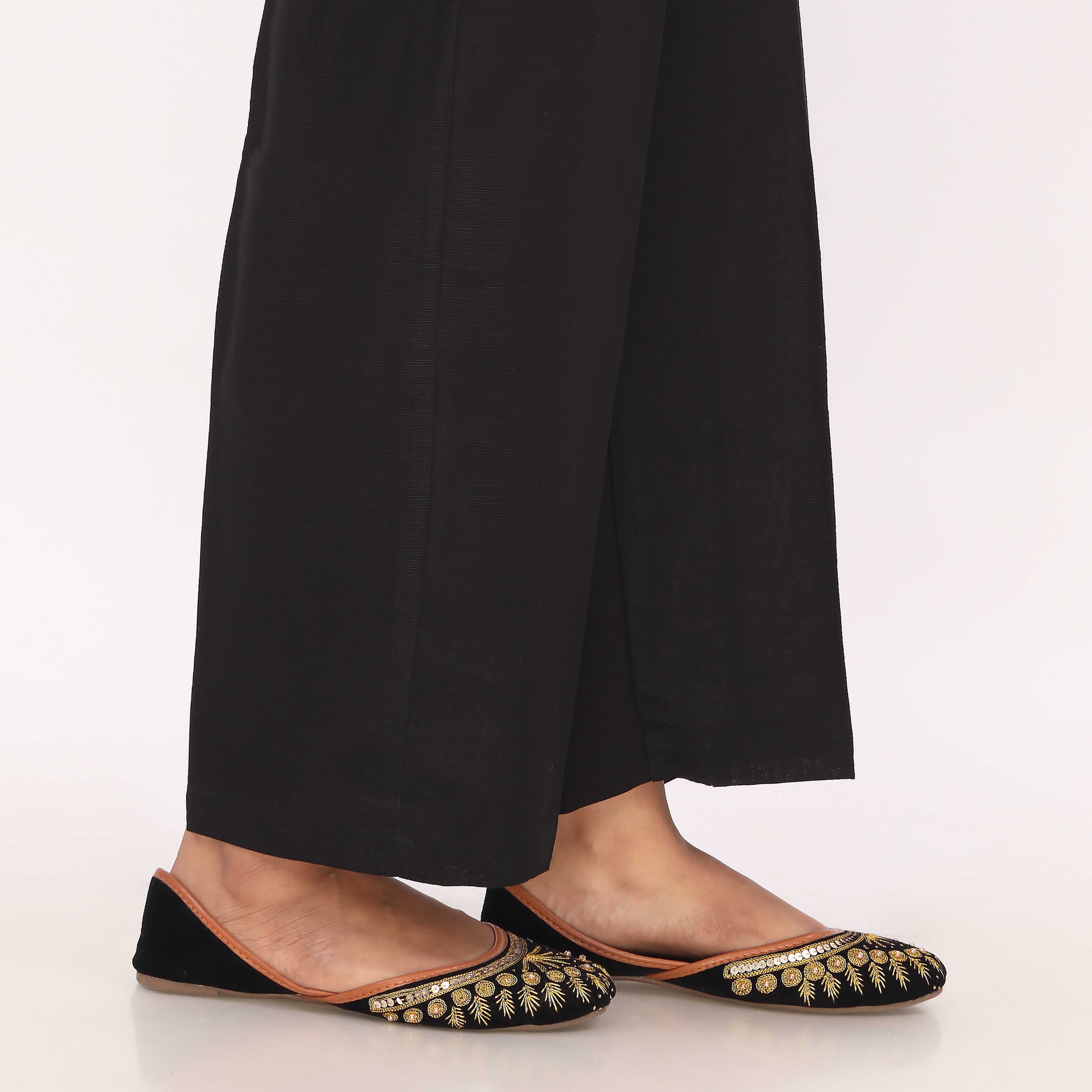 Black Slub Khader Basic Trouser PL5162 - Image 3