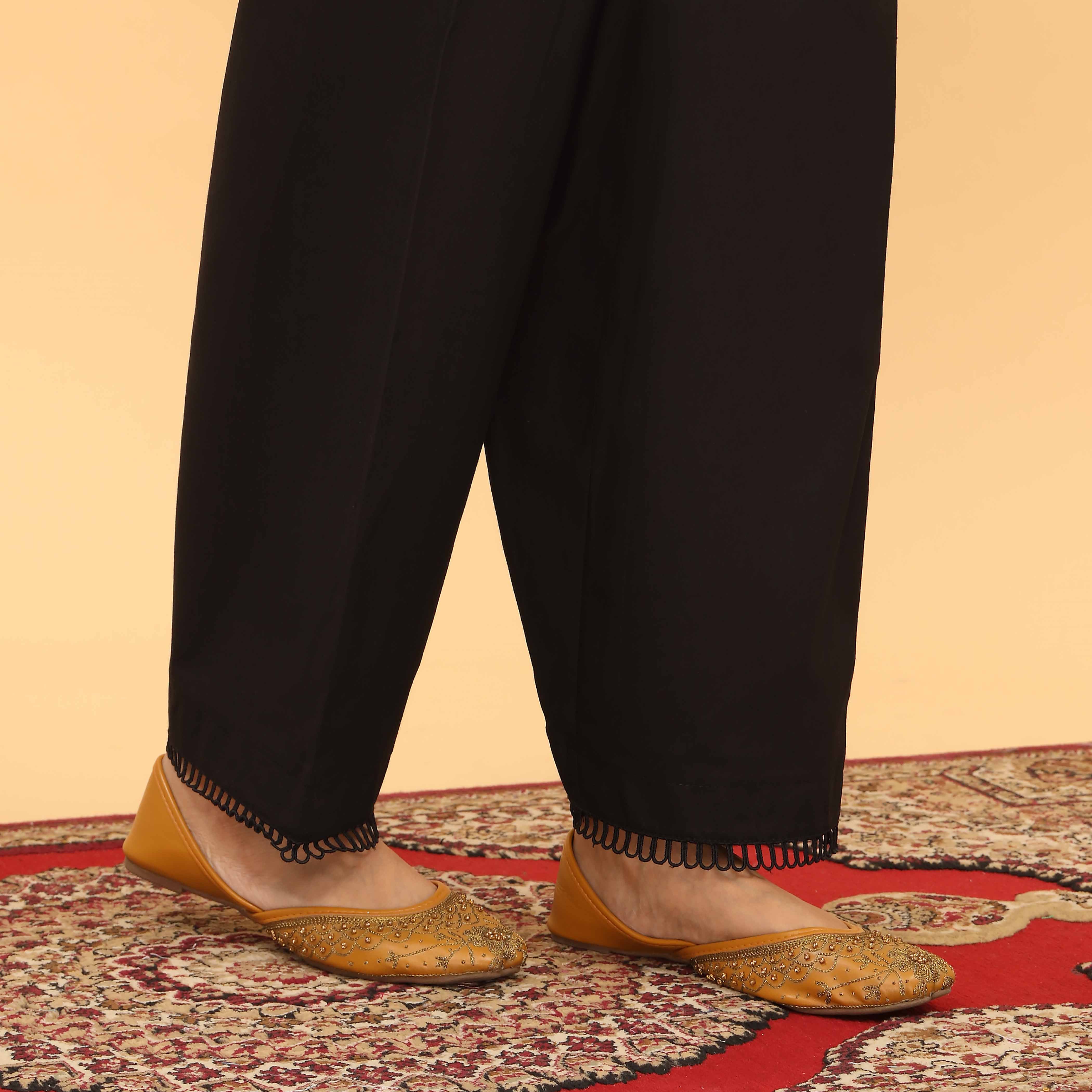 Black Straight Fit Embellished Trouser PL5053 - Image 2