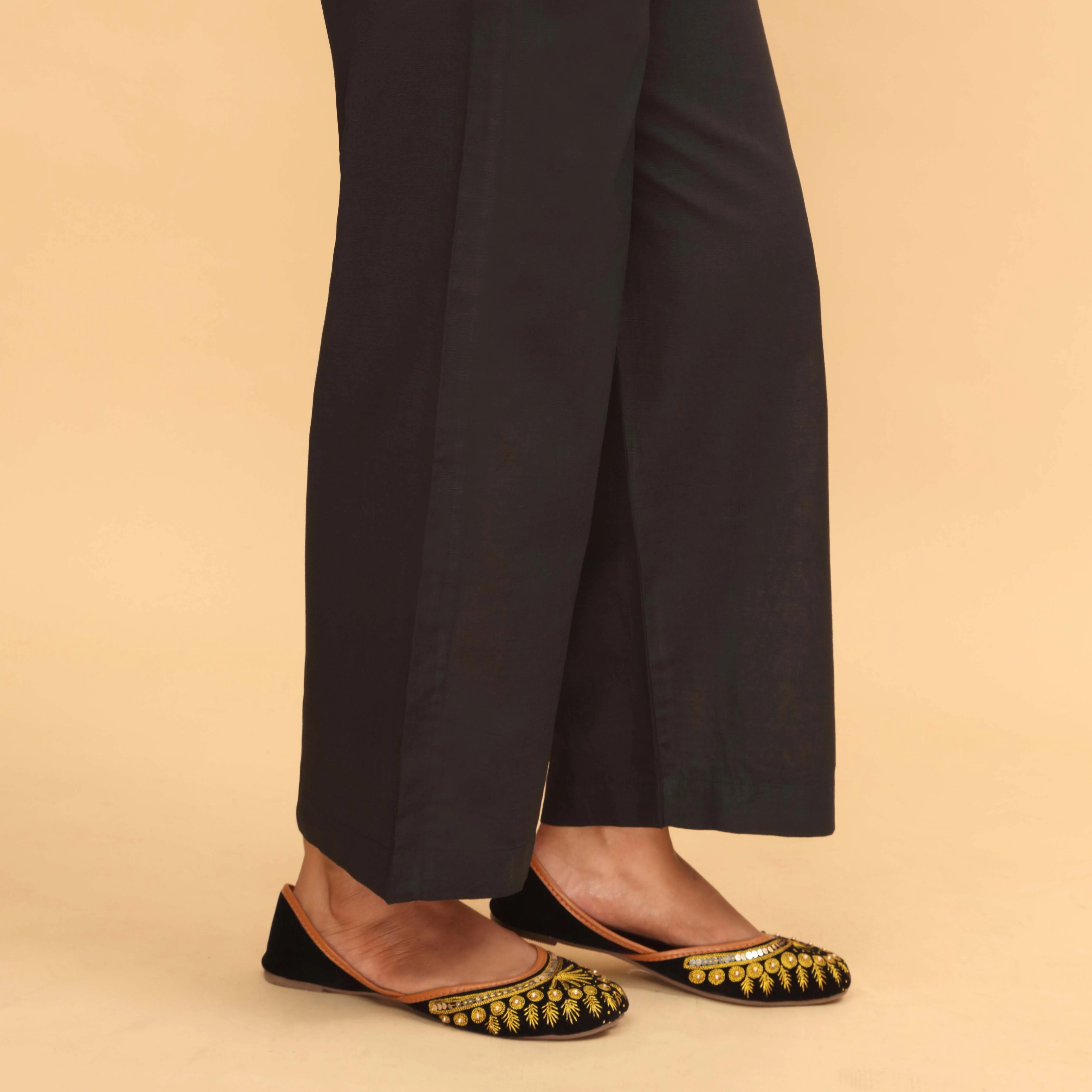Black Straight Fit Plain Trouser PW4510 - Image 2