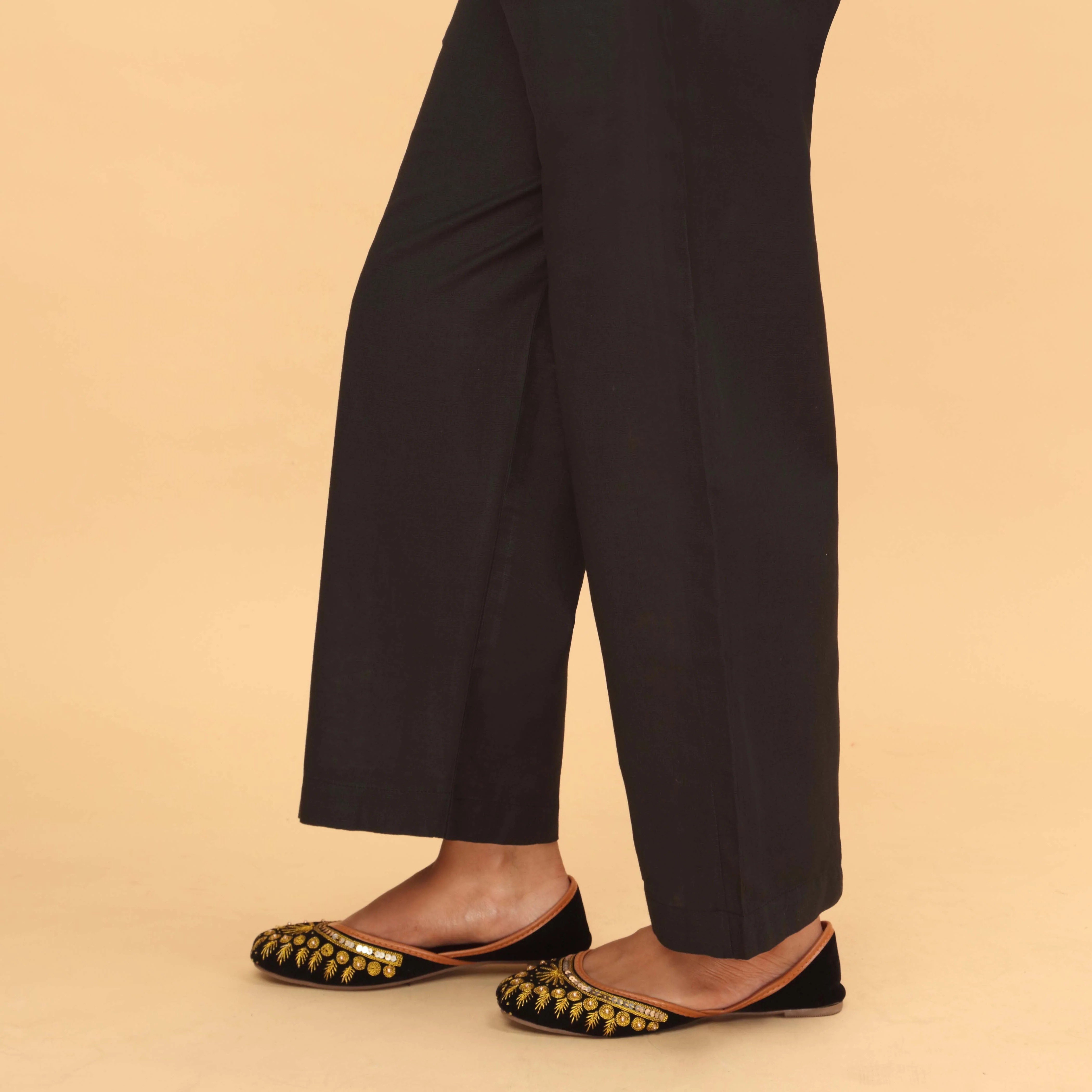 Black Straight Fit Plain Trouser PW4510 - Image 3