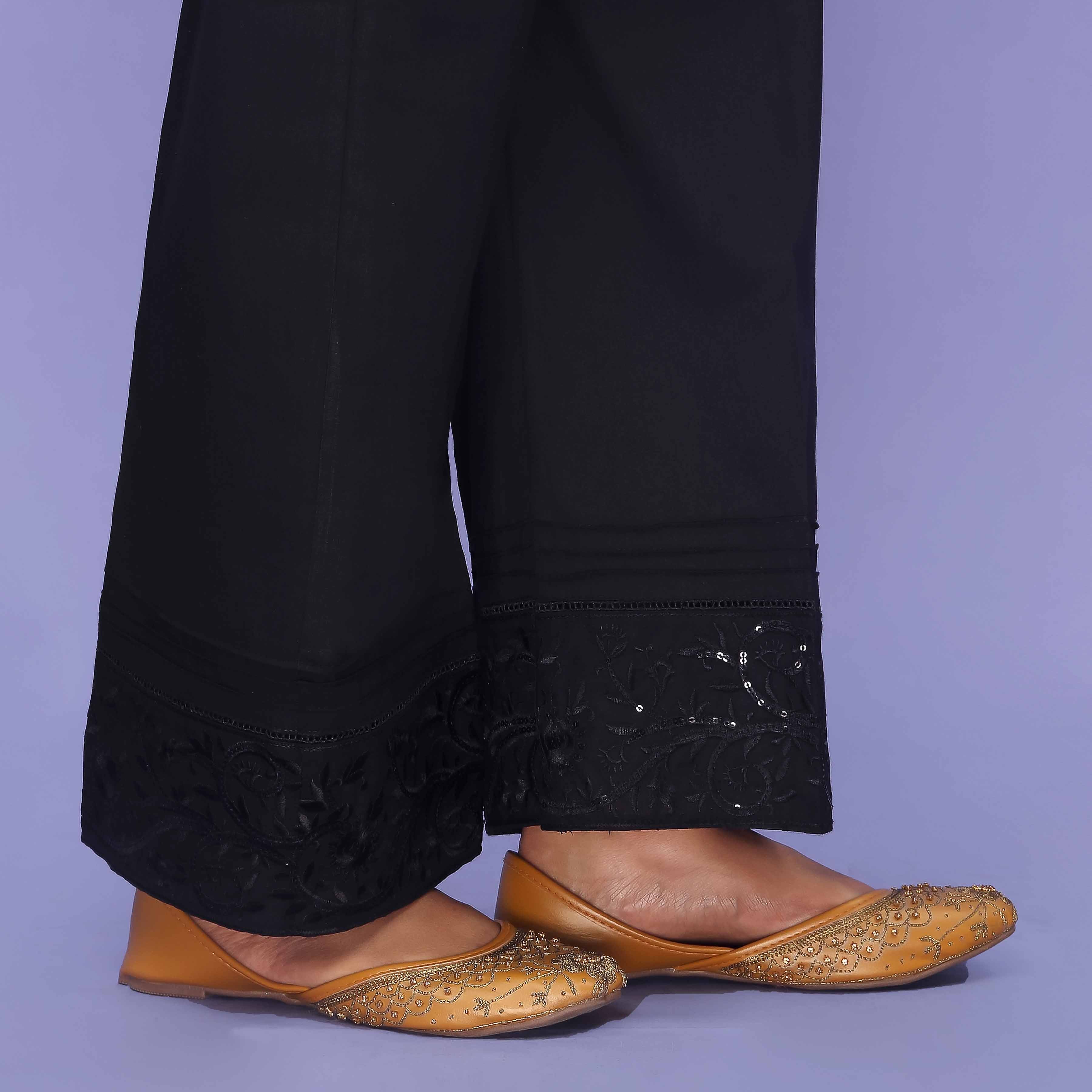Black Striaght Fit Cambric Trouser PL4074 - Image 3