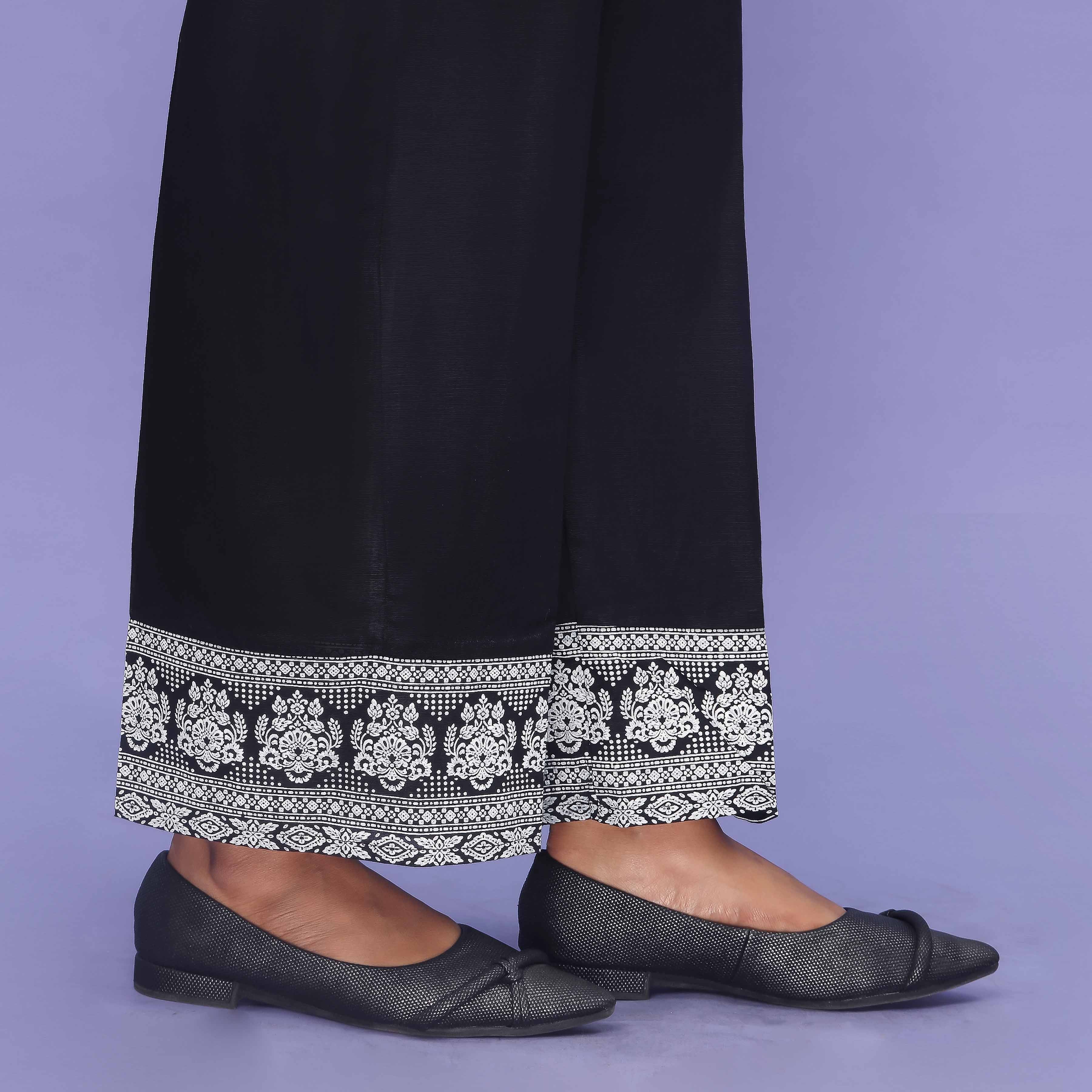 Black Striaght Fit Cambric Trouser PW4518 - Image 3