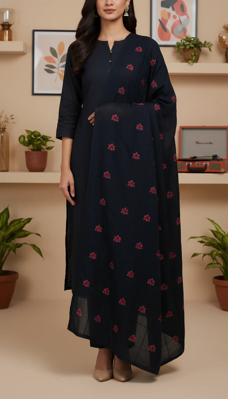 Black Summer Shawl PD6119 - Image 2