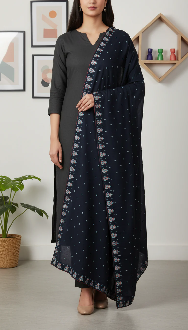 Black Summer Shawl PD6124 - Image 2