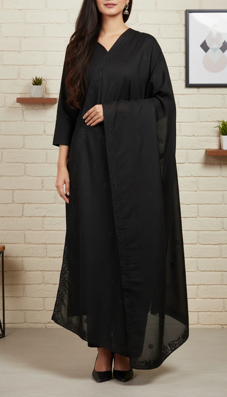 Black Summer Shawl PD6125 - Image 2