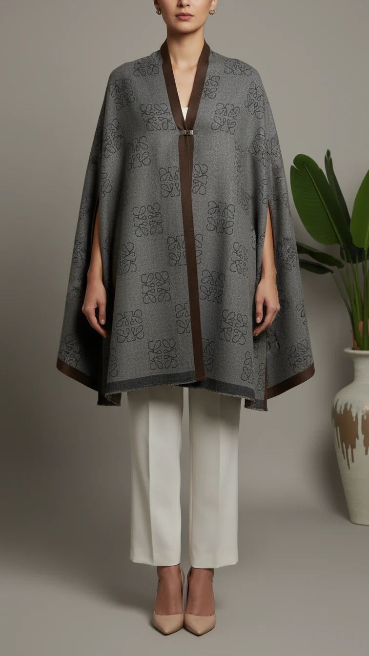 Black Winter Cape Shawl PW5923
