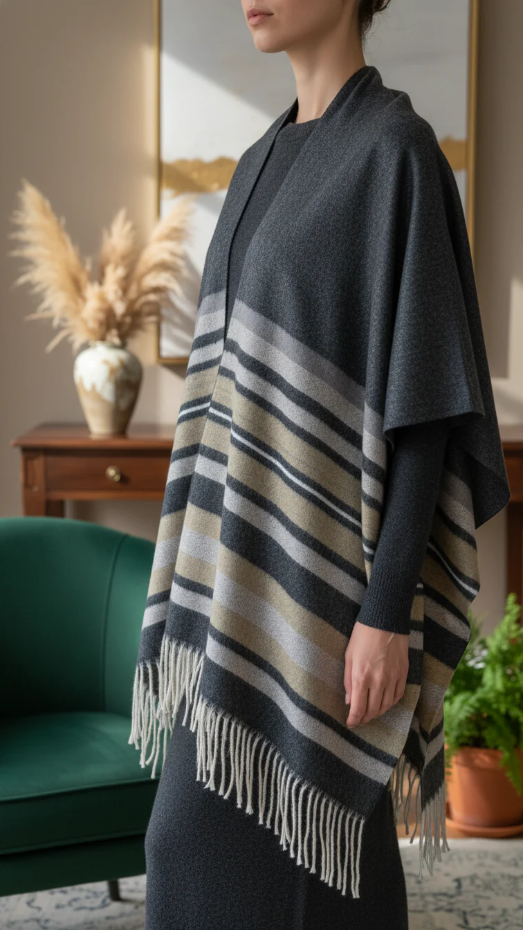 Black Winter Capeshawl PW5640 - Image 3