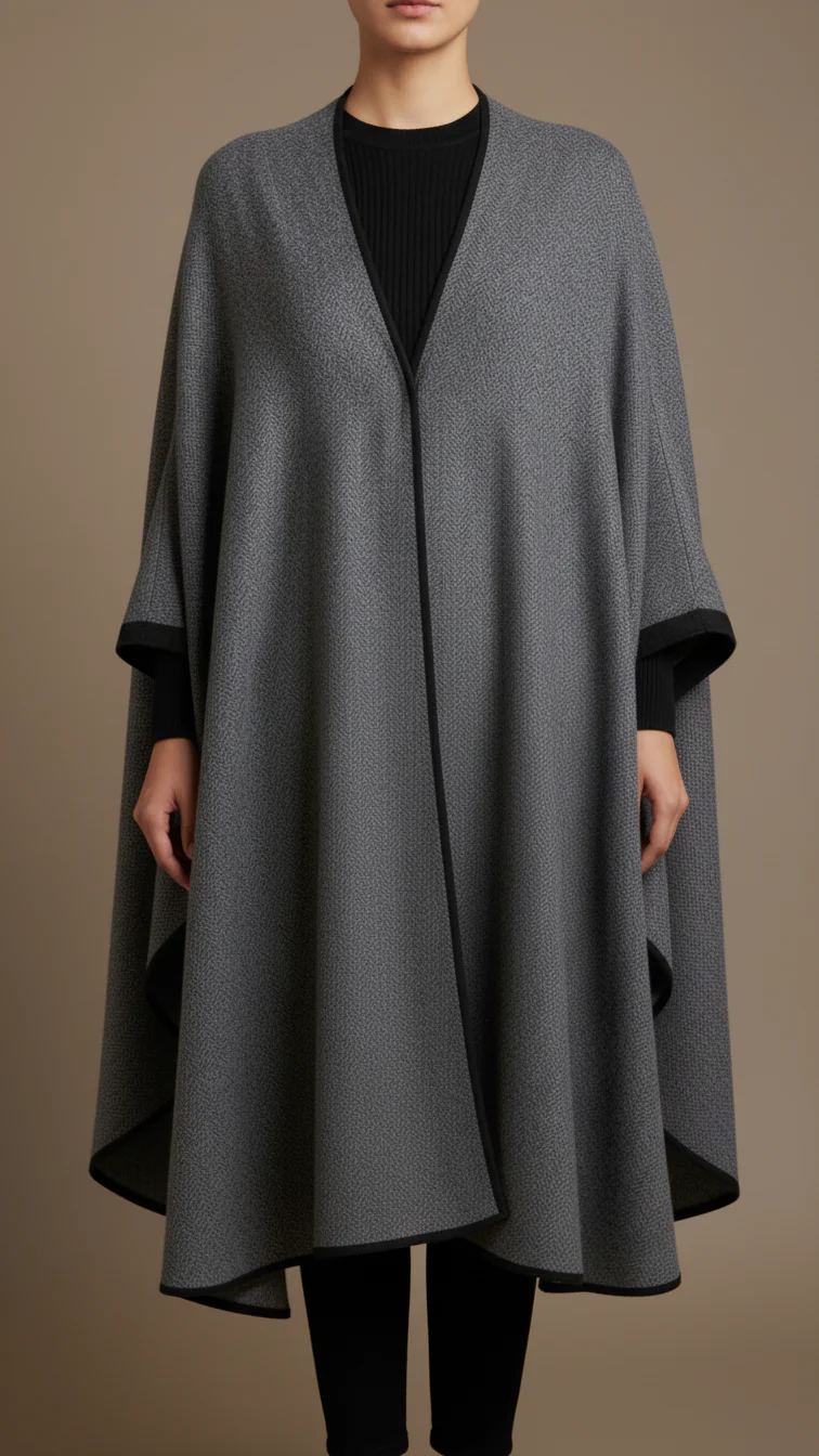 Black Winter Capeshawl PW5654 - Image 2